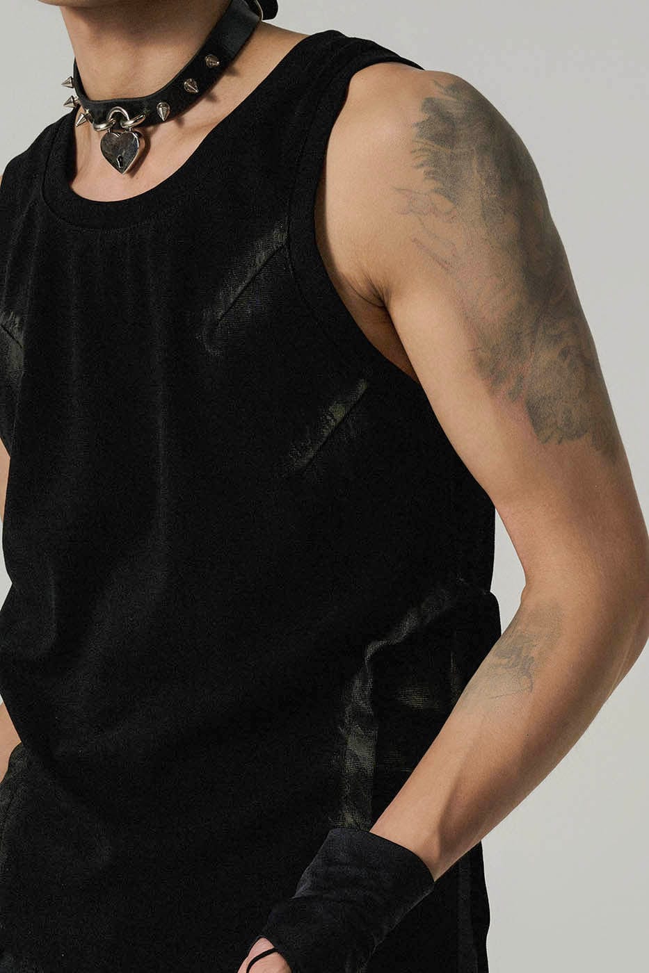 FLYERRER Distressed Asymmetrical Tank Top, premium urban and streetwear designers apparel on PROJECTISR.com, FLYERRER