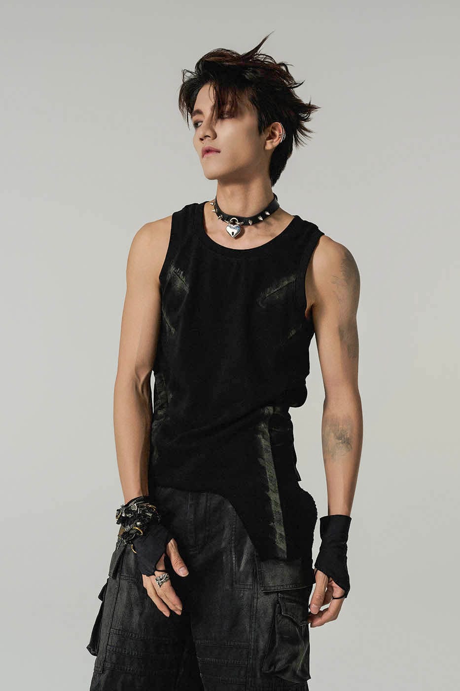 FLYERRER Distressed Asymmetrical Tank Top, premium urban and streetwear designers apparel on PROJECTISR.com, FLYERRER