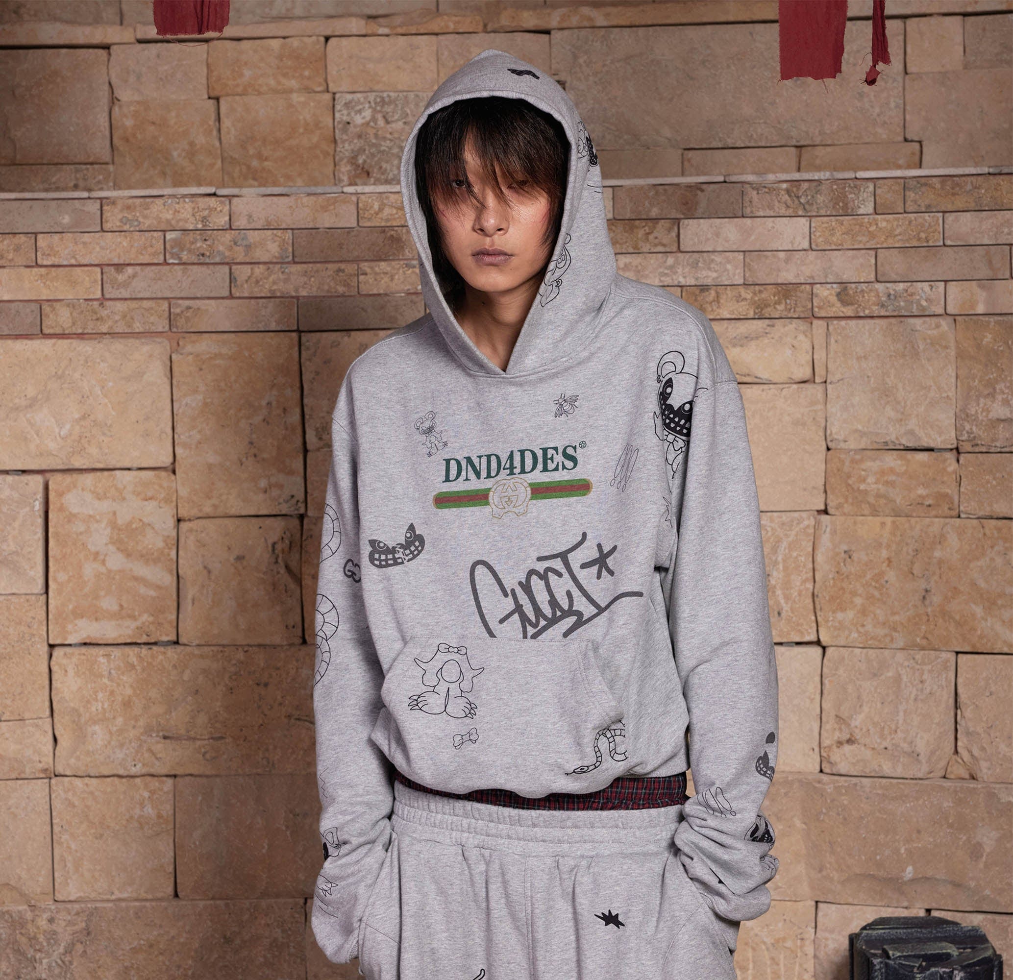 DND4DES Graffiti Bootleg Oversized Hoodie, premium urban and streetwear designers apparel on PROJECTISR.com, DND4DES