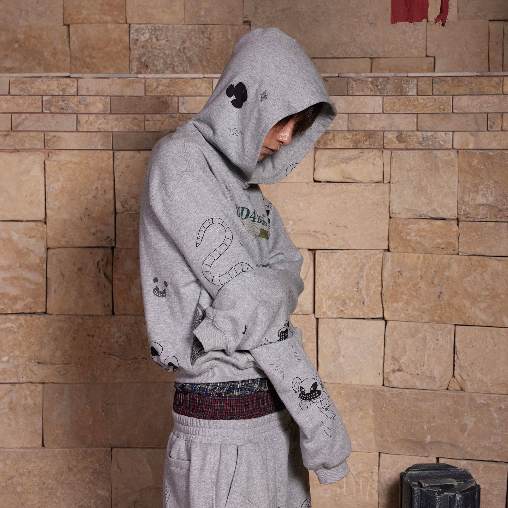 DND4DES Graffiti Bootleg Oversized Hoodie, premium urban and streetwear designers apparel on PROJECTISR.com, DND4DES