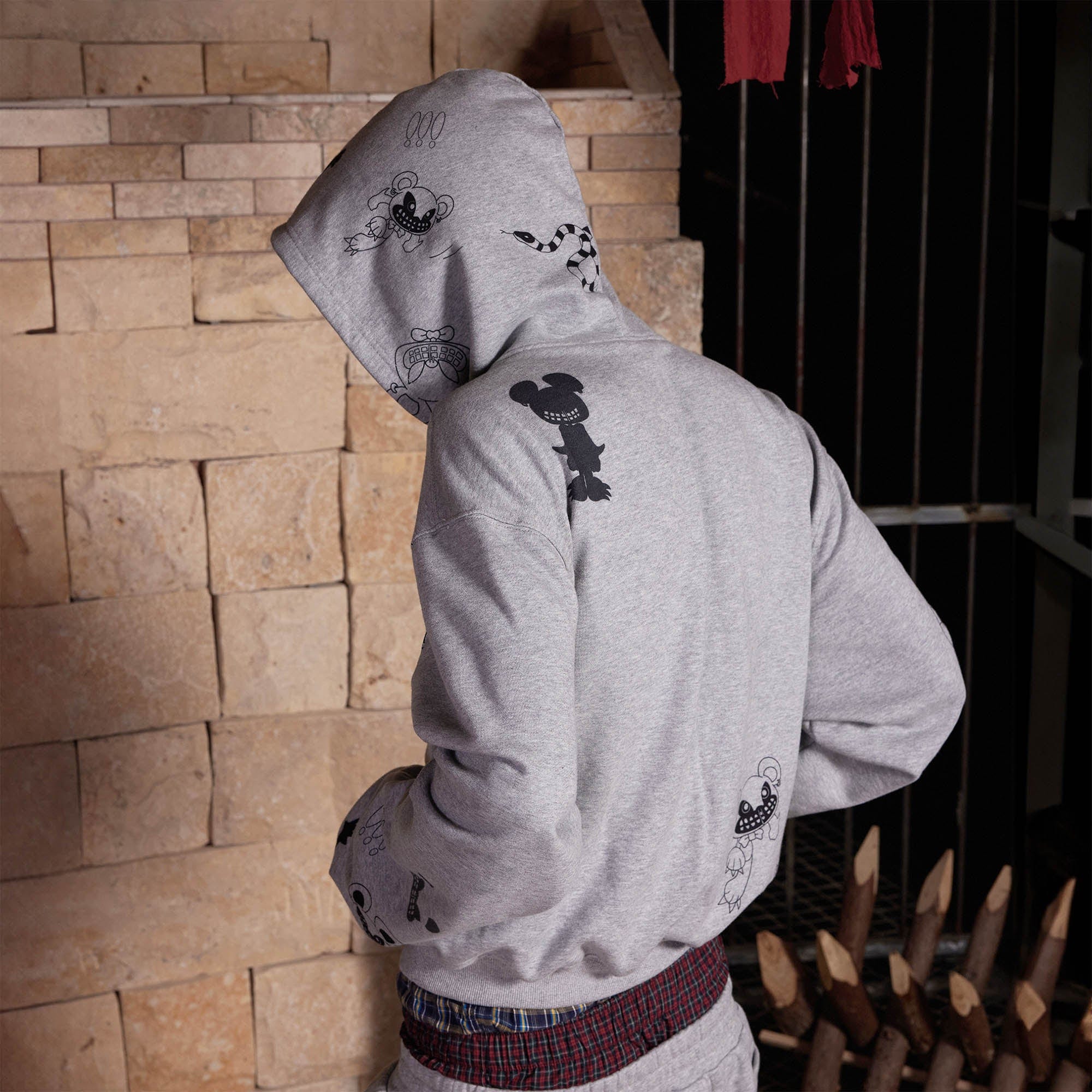 DND4DES Graffiti Bootleg Oversized Hoodie, premium urban and streetwear designers apparel on PROJECTISR.com, DND4DES
