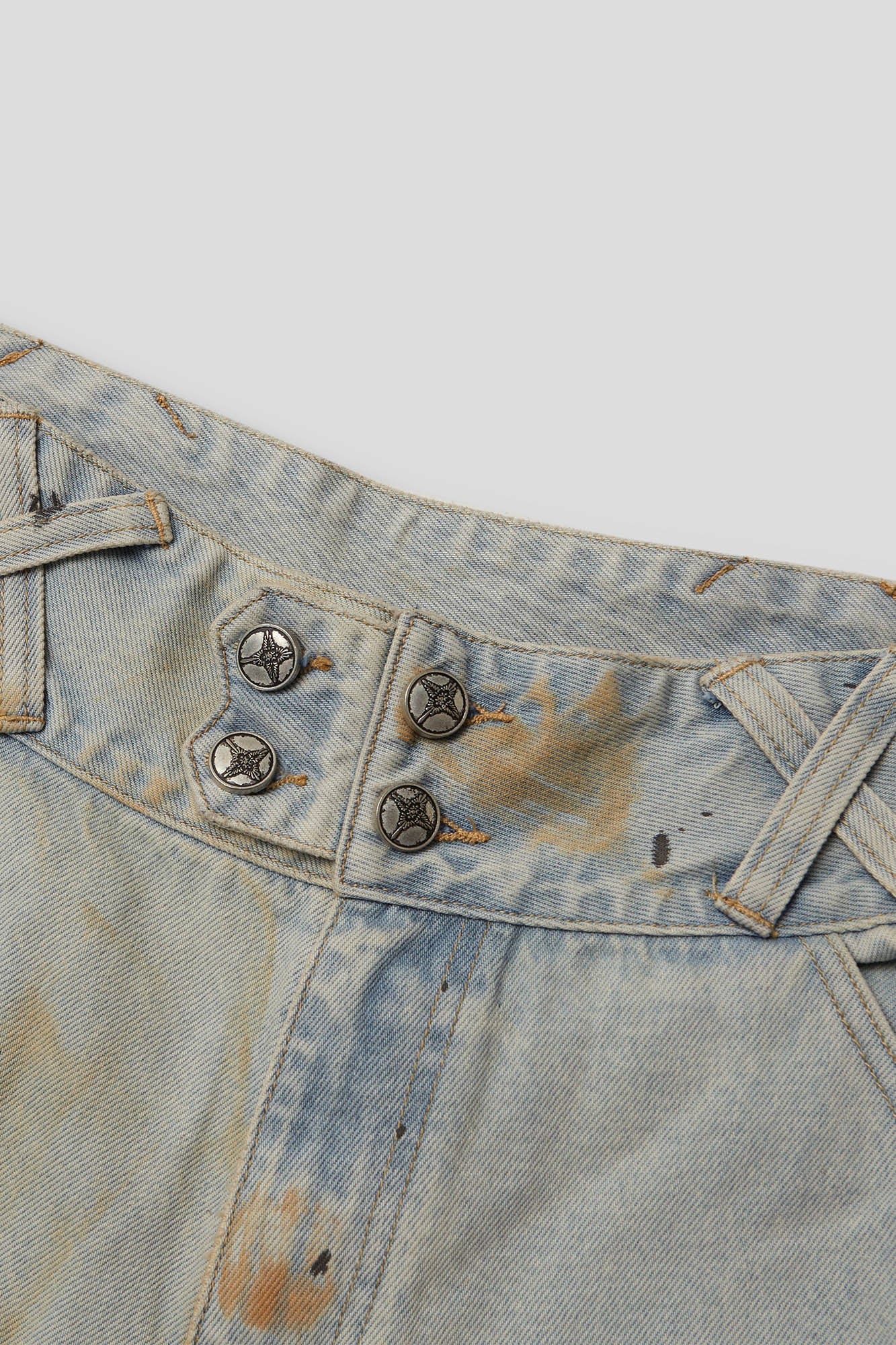 FLYERRER Paneled Heavily Ripped Fringe Jeans, premium urban and streetwear designers apparel on PROJECTISR.com, FLYERRER