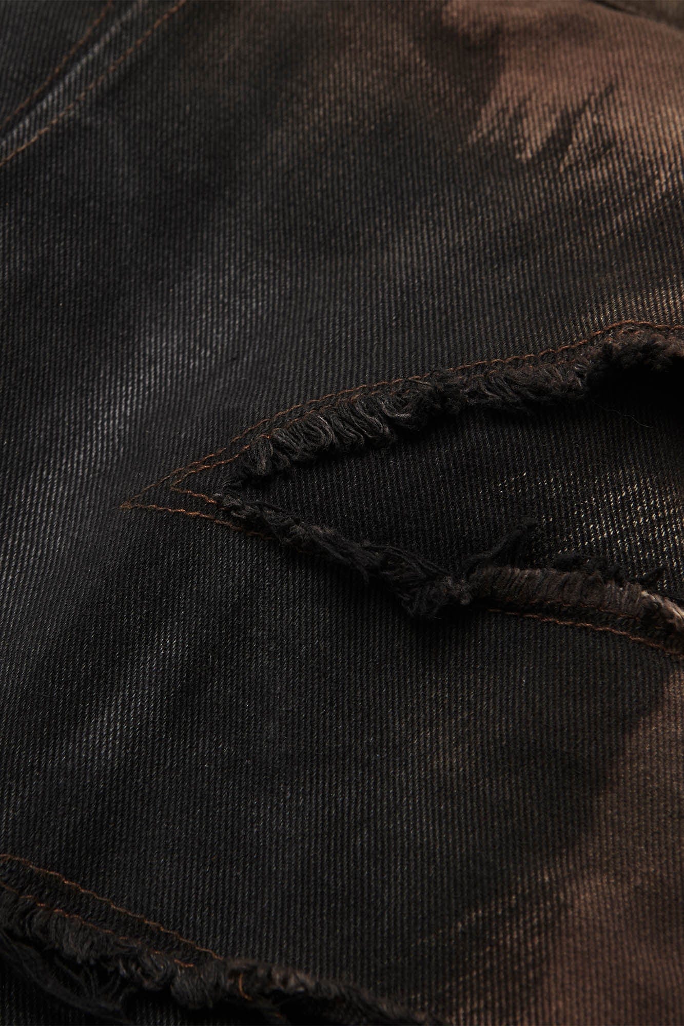 FLYERRER Heavily Distressed Asymmetrical Double-Layer Ripped Jeans, premium urban and streetwear designers apparel on PROJECTISR.com, FLYERRER
