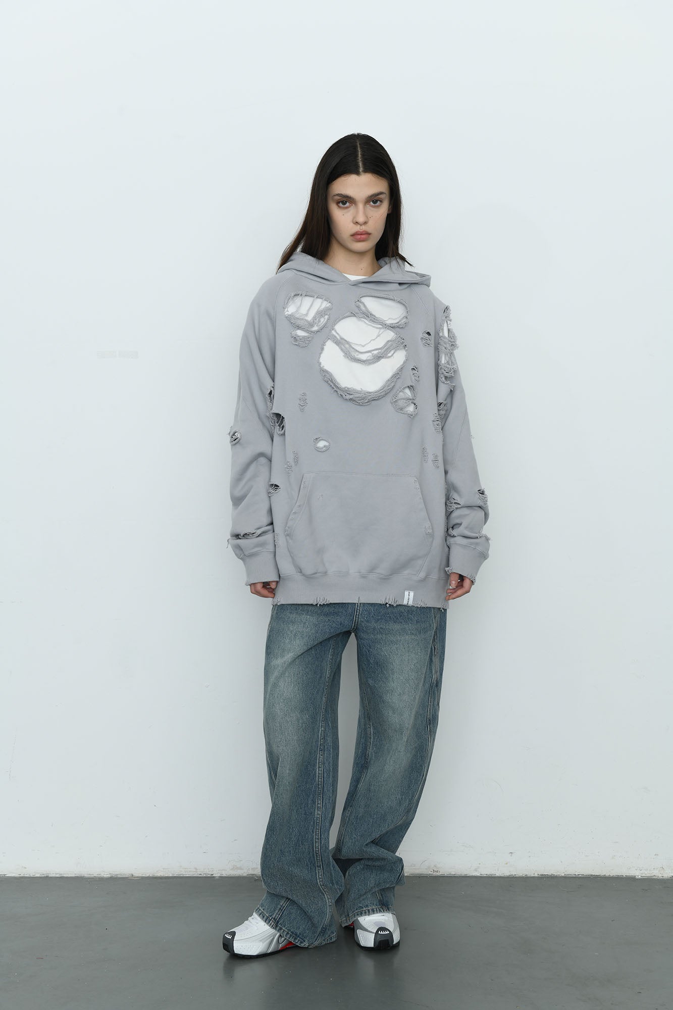 EGOFETCH Ripped Oversized Hoodie