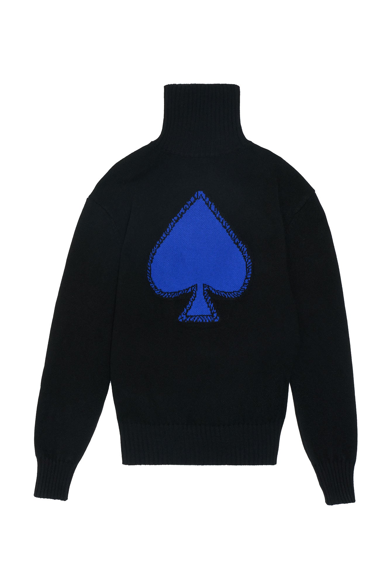 OUYANG WENJUN Contrast Spade Jacquard Turtleneck Sweater