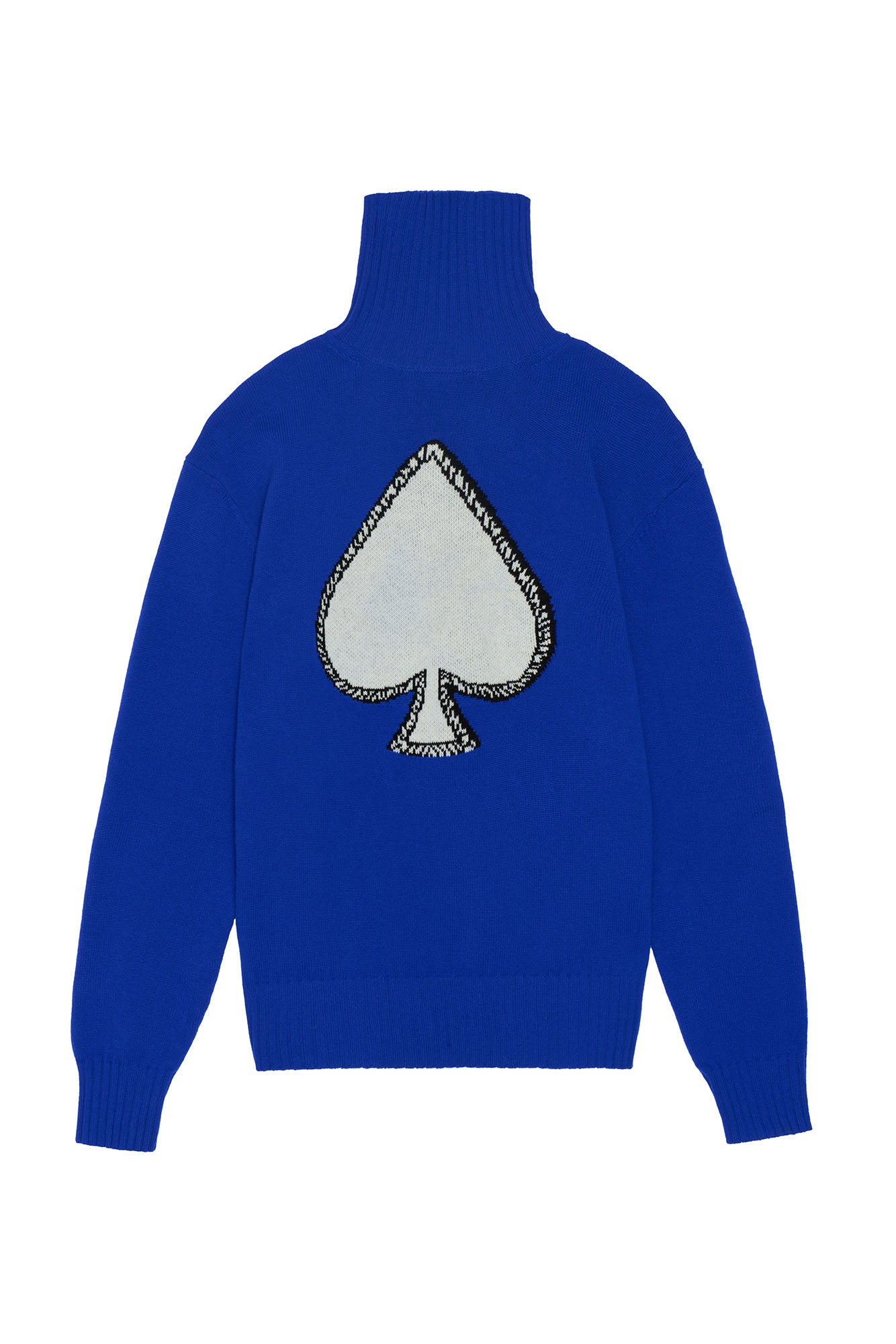 OUYANG WENJUN Contrast Spade Jacquard Turtleneck Sweater