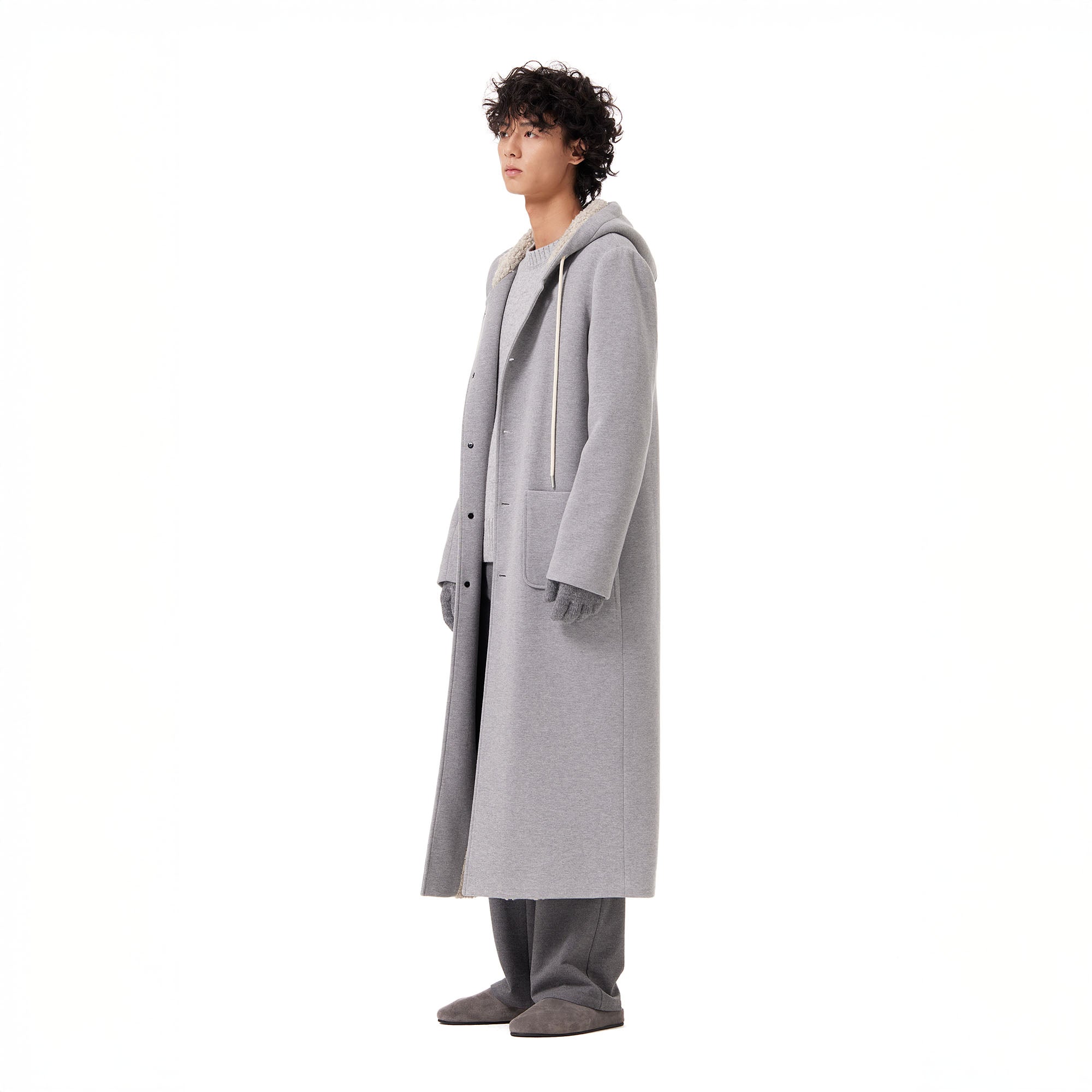 OUYANG WENJUN Essential Sherpa Hood Longline Coat
