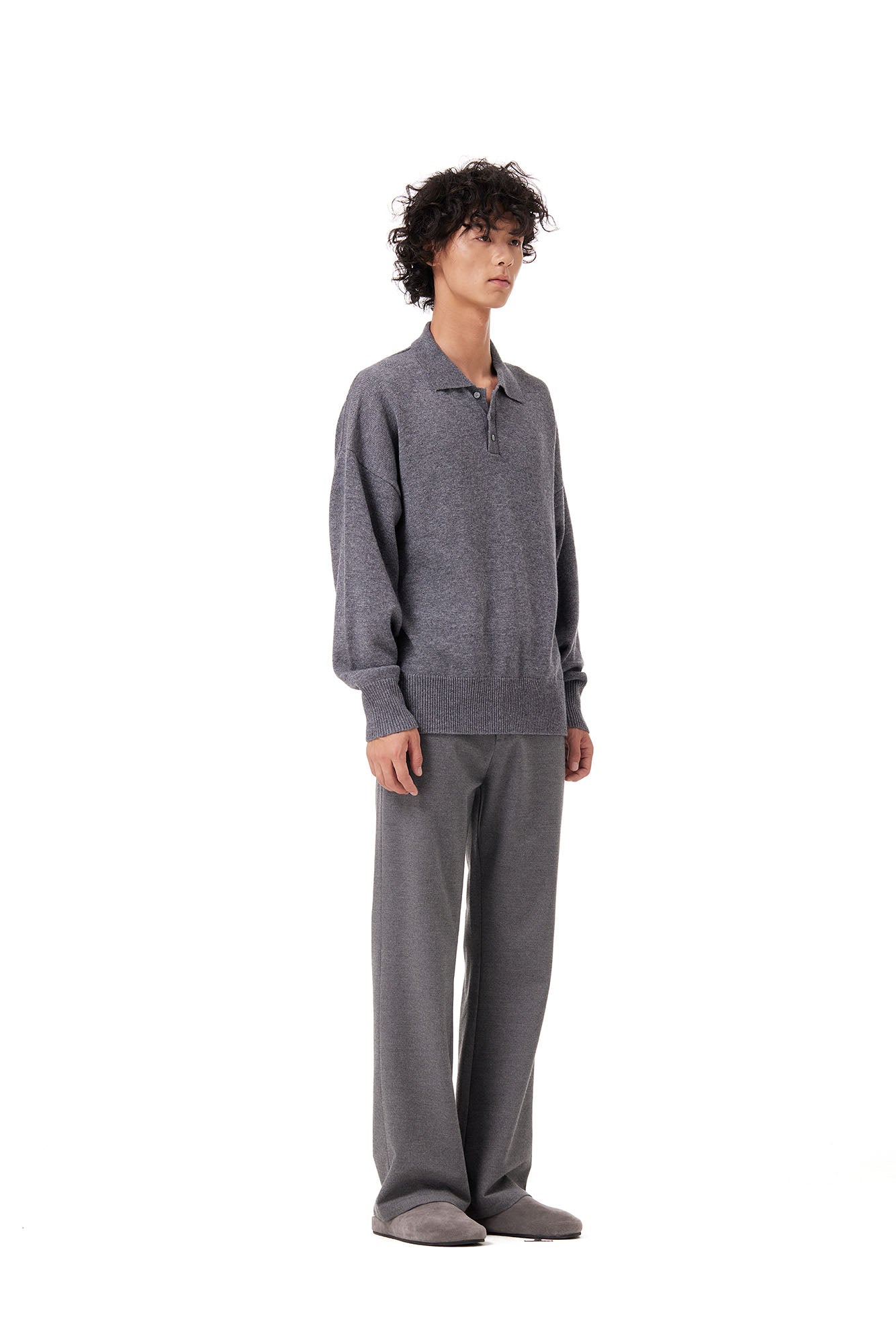 OUYANG WENJUN Classic Cashmere Polo Sweater