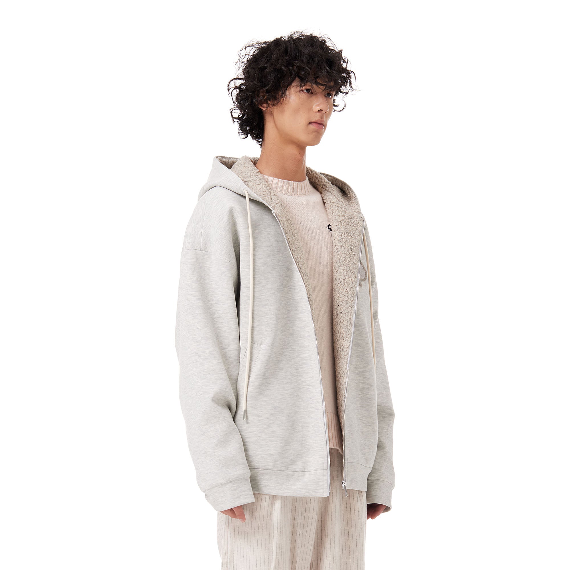 OUYANG WENJUN Sherpa-Lined Hooded Jacket