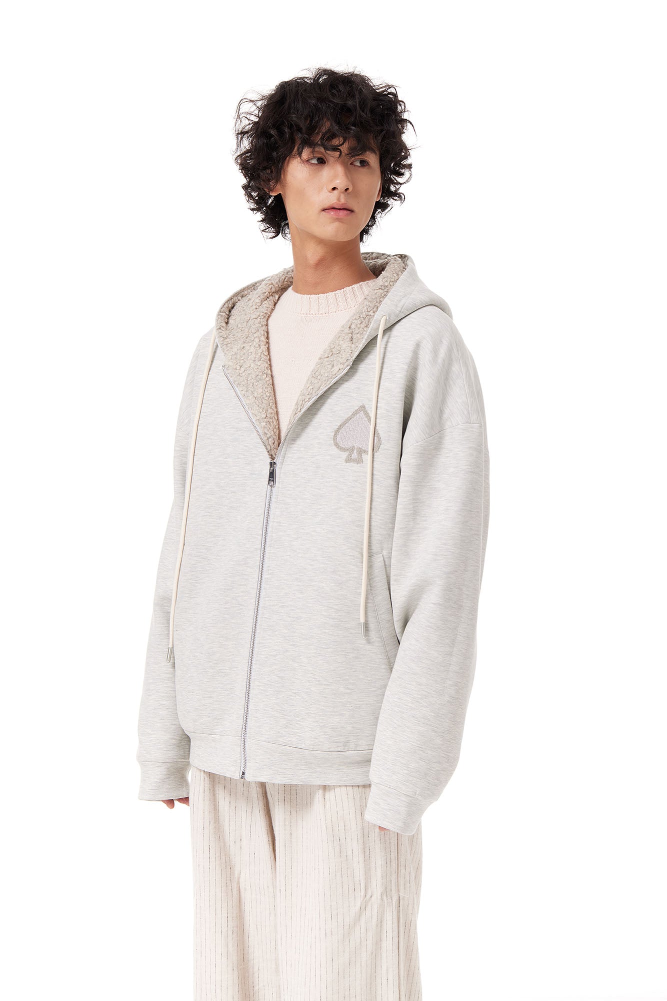 OUYANG WENJUN Sherpa-Lined Hooded Jacket