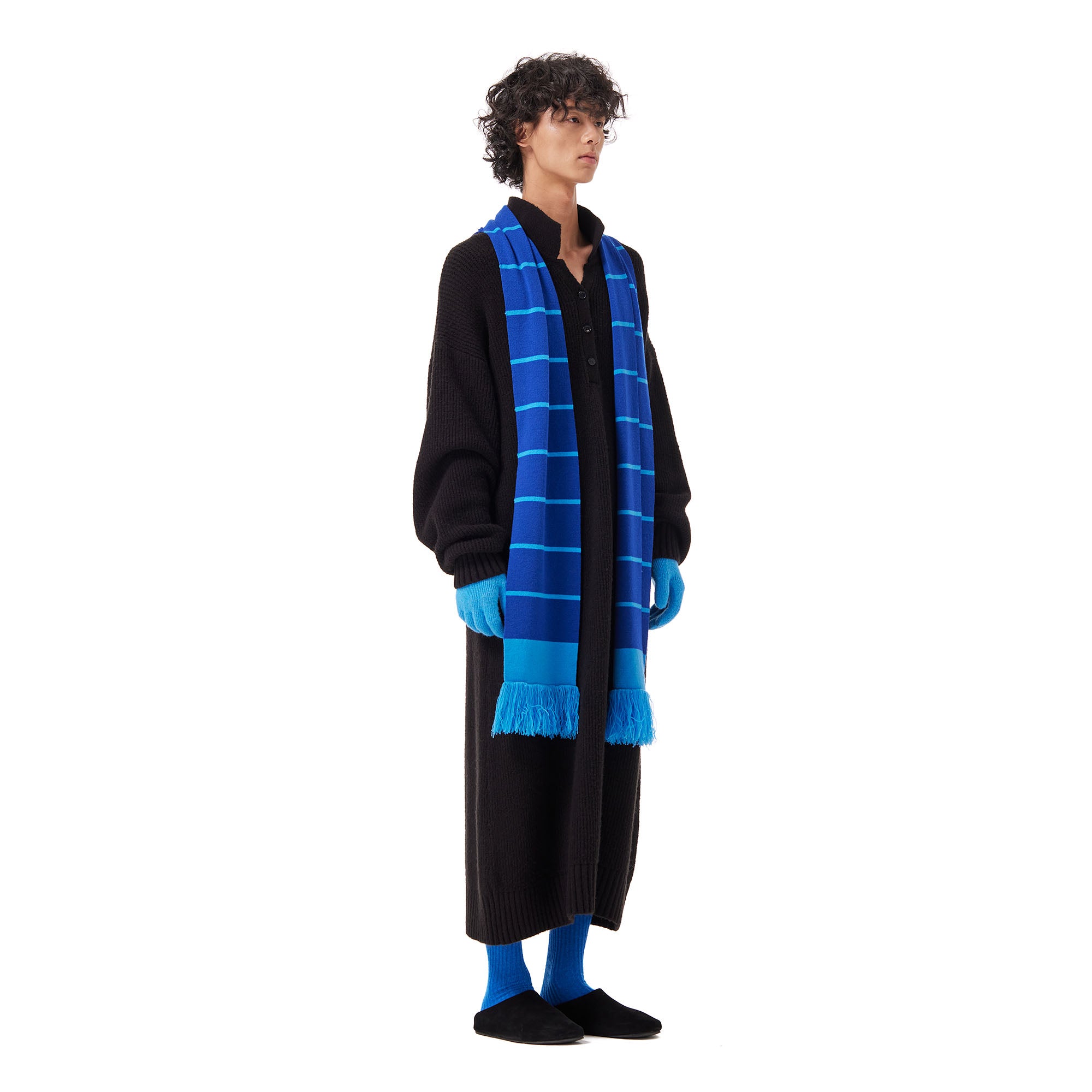 OUYANG WENJUN Half-Placket Knit Maxi Coat