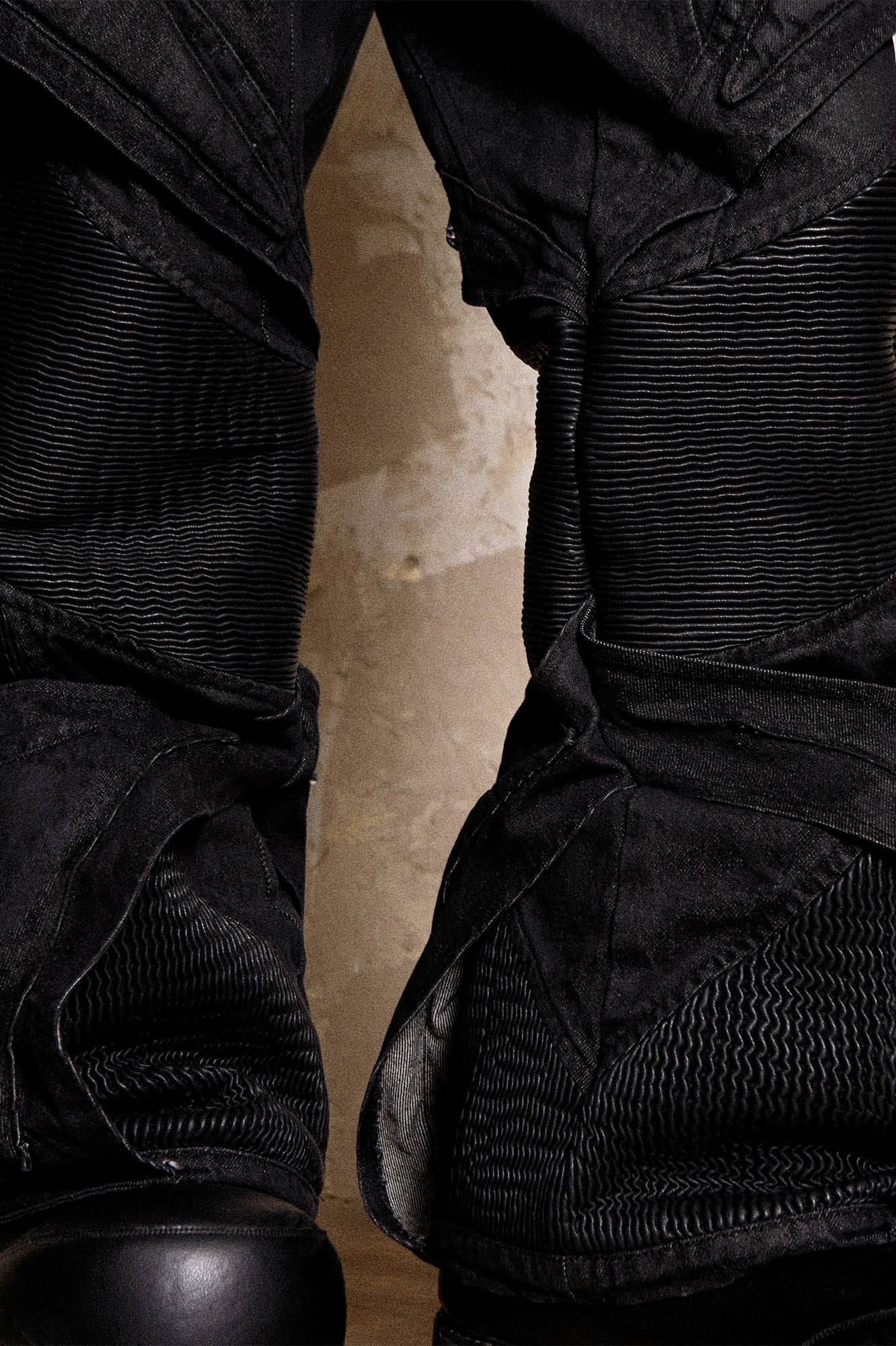 FLYERRER Mutation Deconstructed Armor Wax-Coated Pants, premium urban and streetwear designers apparel on PROJECTISR.com, FLYERRER