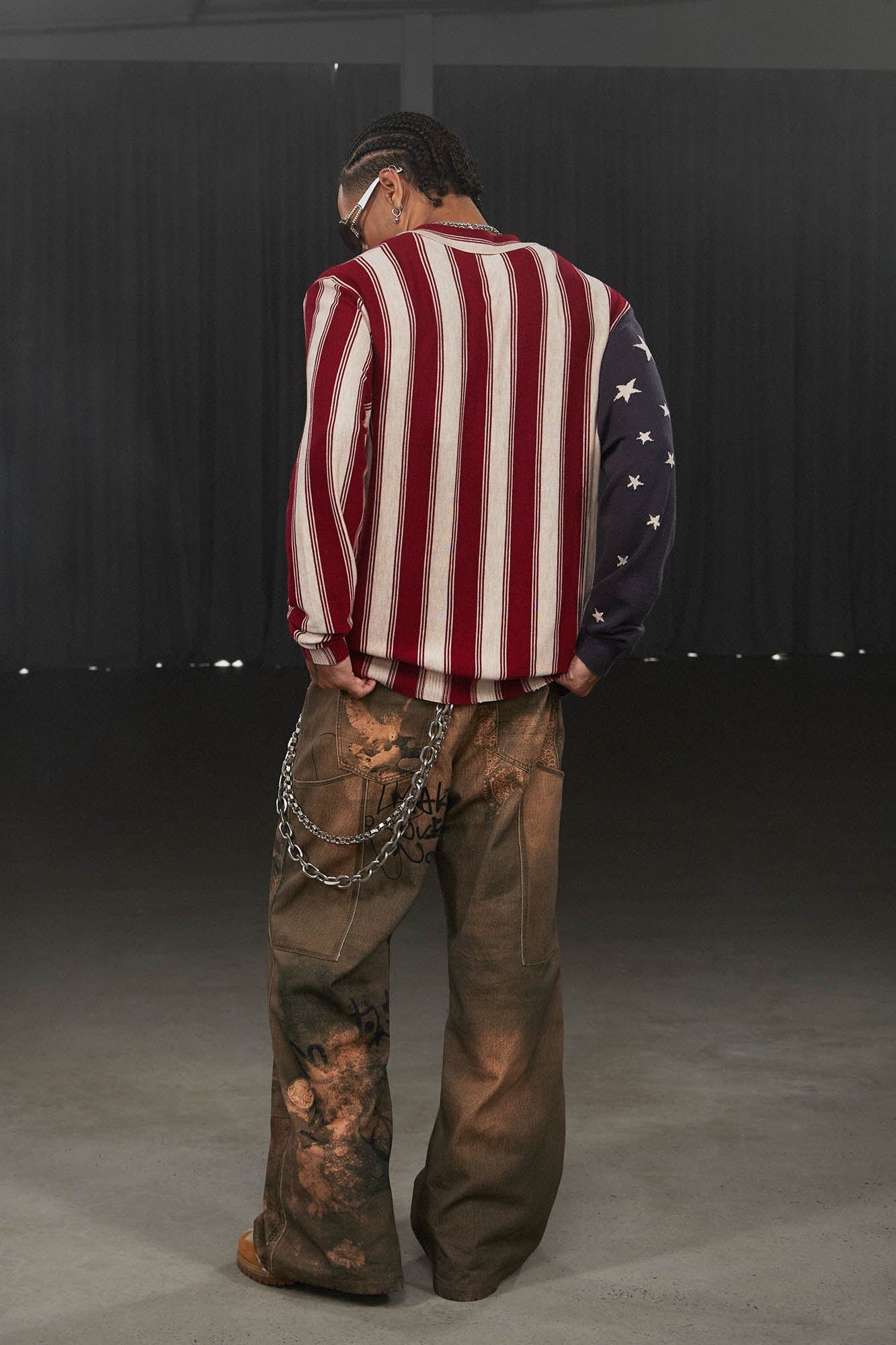 DND4DES American Flag Knitted Shirt, premium urban and streetwear designers apparel on PROJECTISR.com, DND4DES