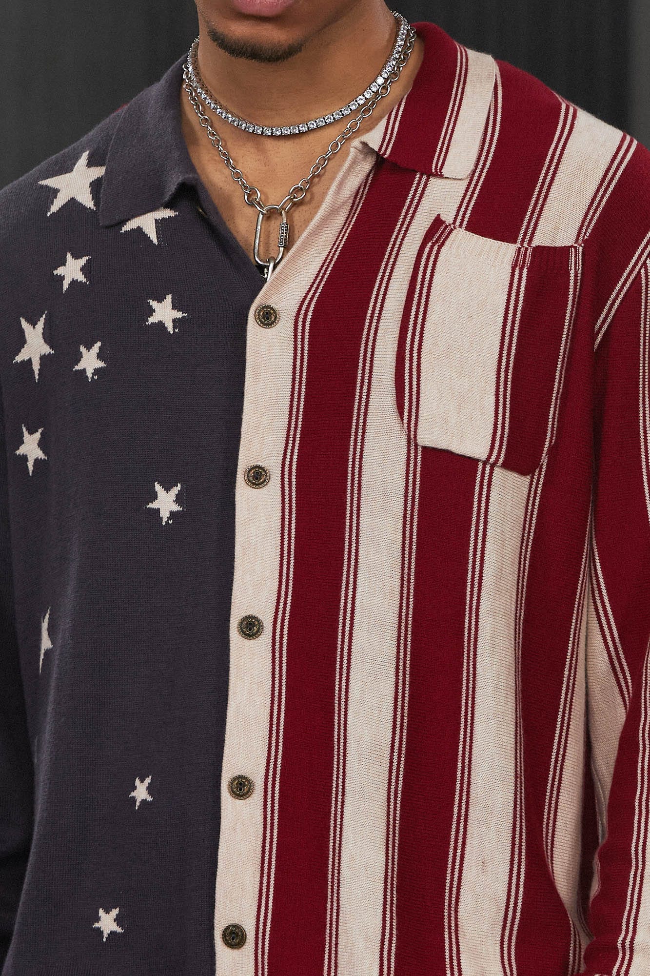 DND4DES American Flag Knitted Shirt, premium urban and streetwear designers apparel on PROJECTISR.com, DND4DES