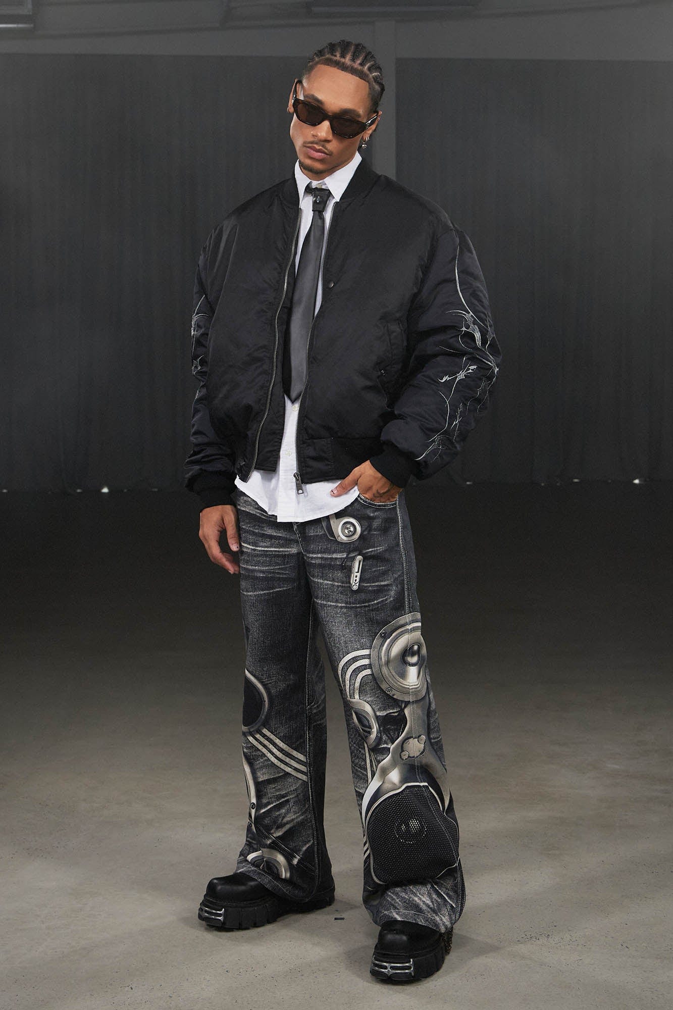 DND4DES Sound System Straight-Leg Pants Black, premium urban and streetwear designers apparel on PROJECTISR.com, DND4DES