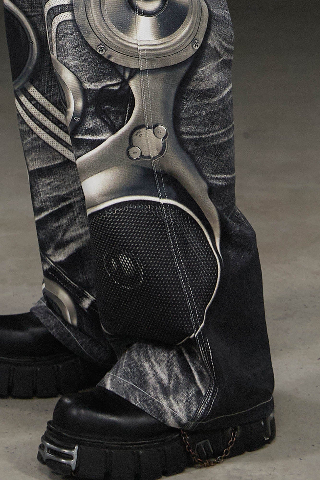 DND4DES Sound System Straight-Leg Pants Black, premium urban and streetwear designers apparel on PROJECTISR.com, DND4DES