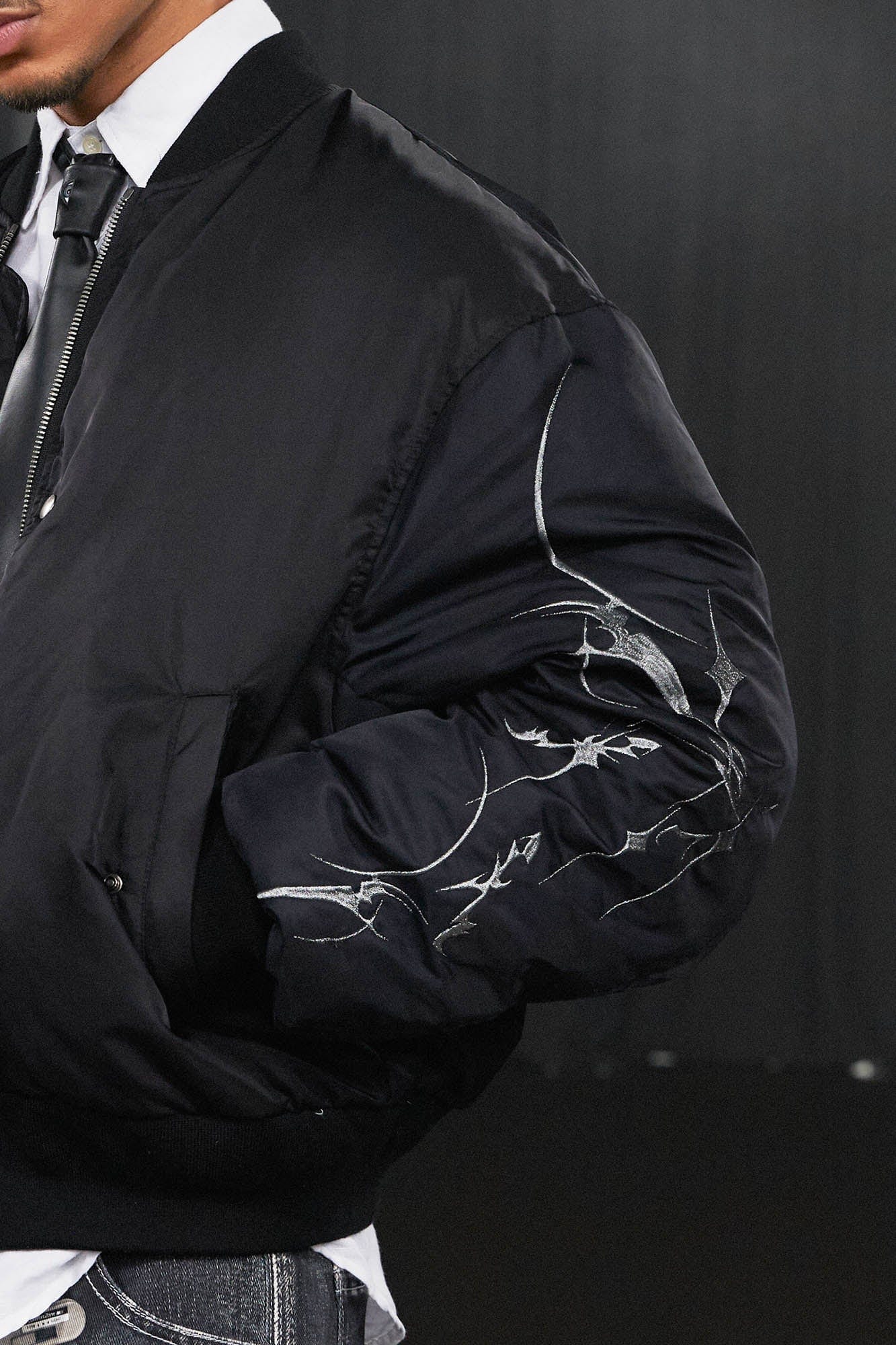 DND4DES Graffiti Embroidered MA1 Bomber Jacket, premium urban and streetwear designers apparel on PROJECTISR.com, DND4DES