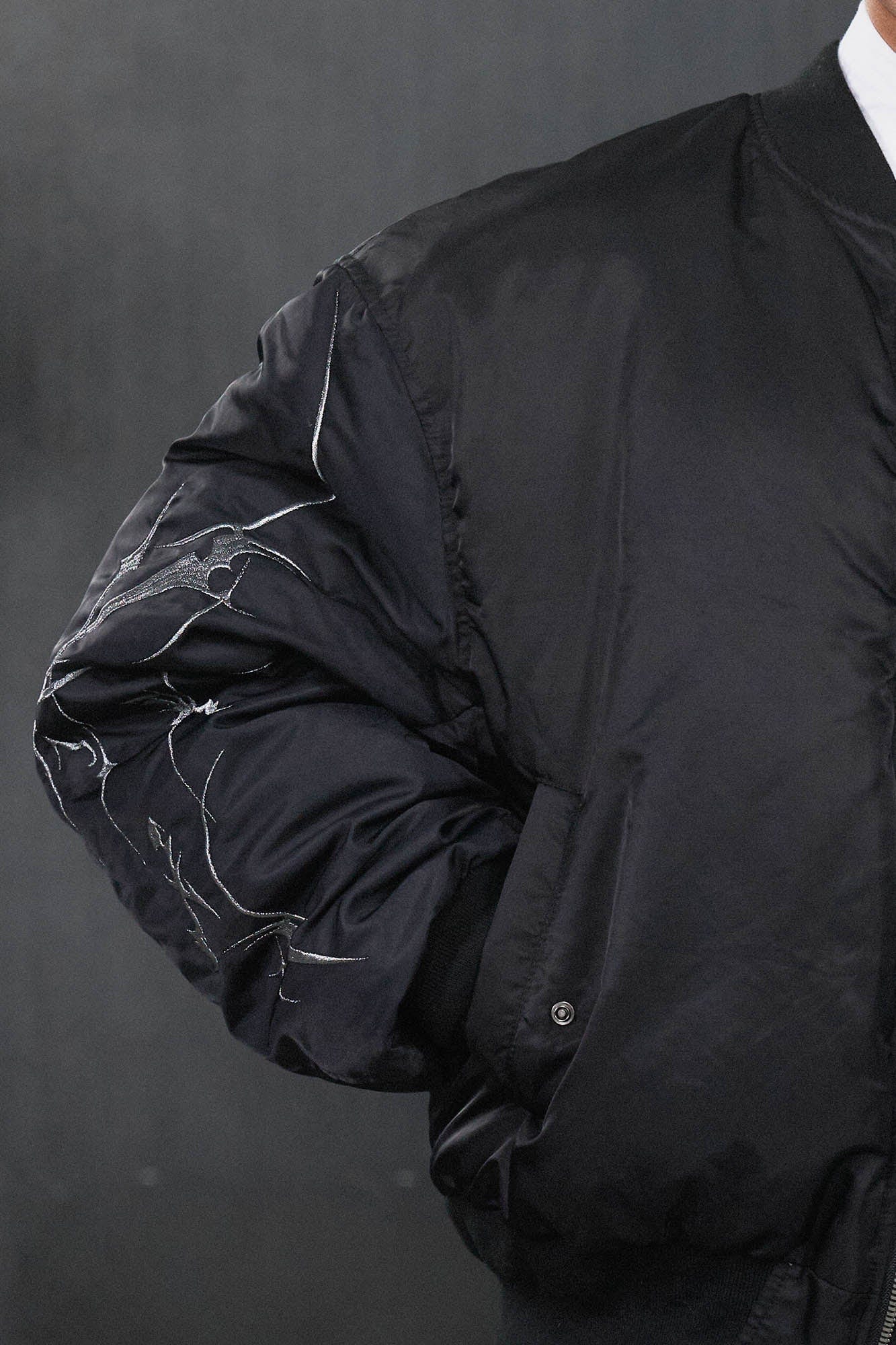 DND4DES Graffiti Embroidered MA1 Bomber Jacket, premium urban and streetwear designers apparel on PROJECTISR.com, DND4DES