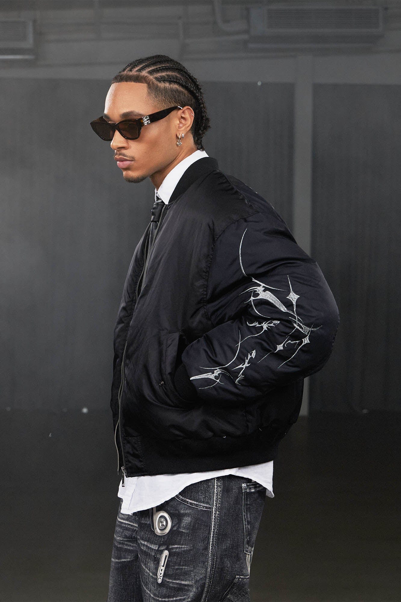 DND4DES Graffiti Embroidered MA1 Bomber Jacket, premium urban and streetwear designers apparel on PROJECTISR.com, DND4DES