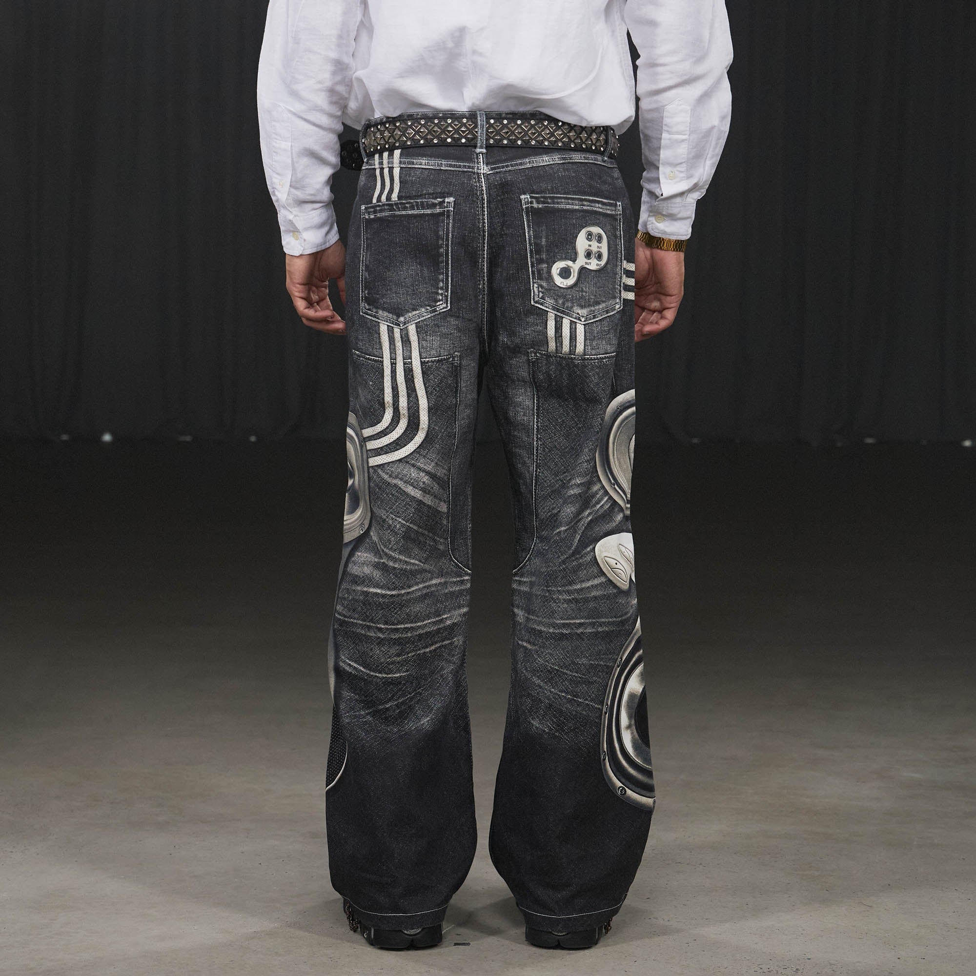 DND4DES Sound System Straight-Leg Pants Black, premium urban and streetwear designers apparel on PROJECTISR.com, DND4DES