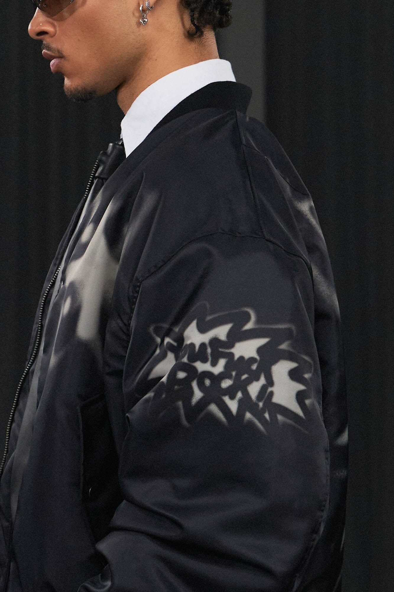 DND4DES Graffiti Bulldog MA1 Bomber Jacket, premium urban and streetwear designers apparel on PROJECTISR.com, DND4DES