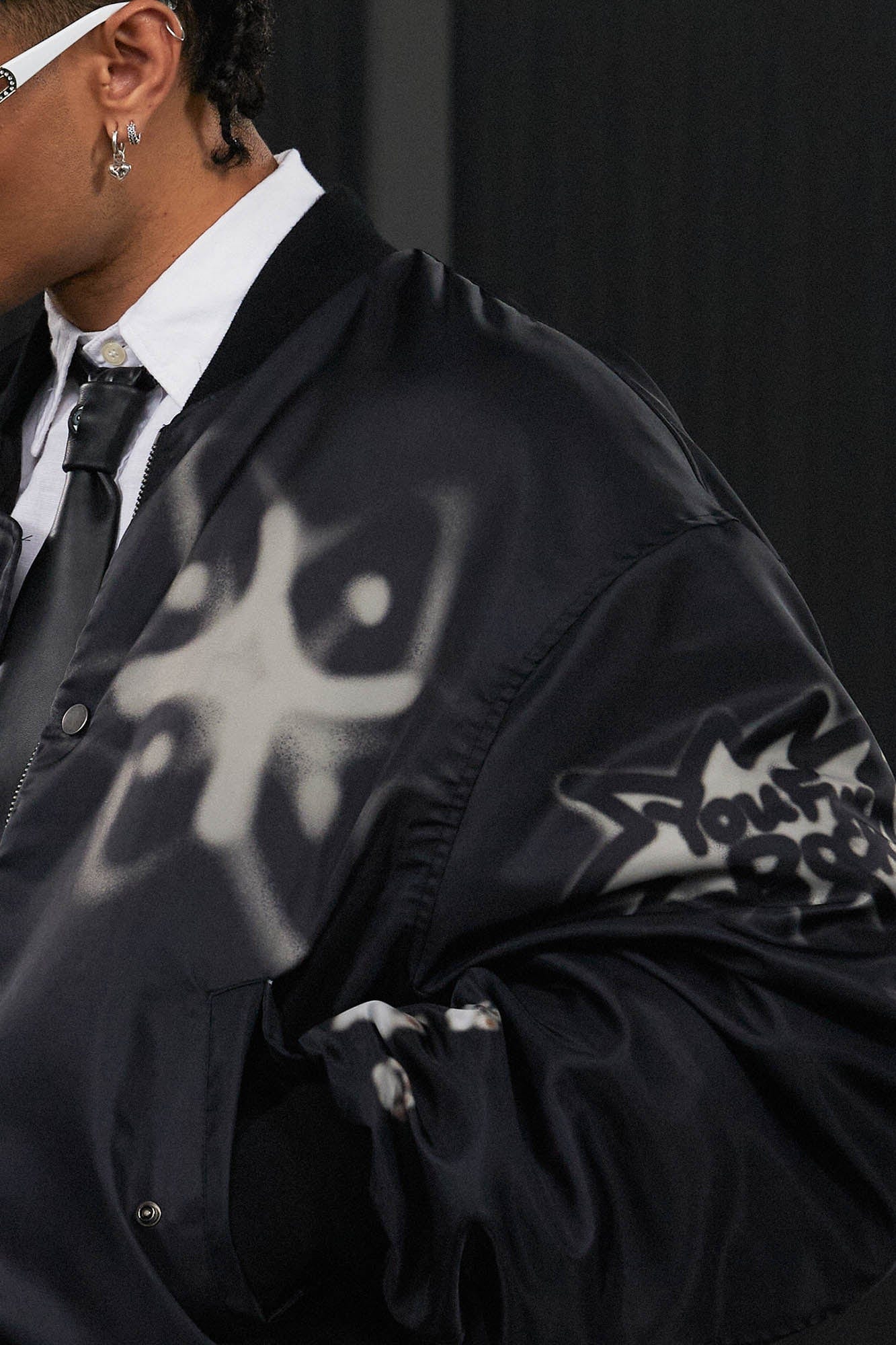 DND4DES Graffiti Bulldog MA1 Bomber Jacket, premium urban and streetwear designers apparel on PROJECTISR.com, DND4DES