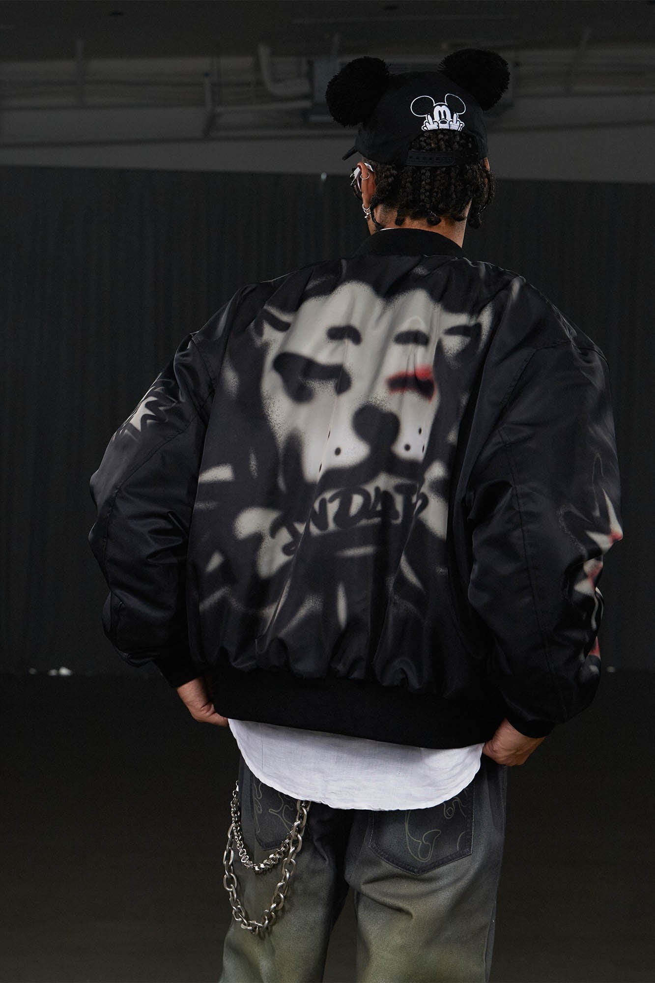 DND4DES Graffiti Bulldog MA1 Bomber Jacket, premium urban and streetwear designers apparel on PROJECTISR.com, DND4DES