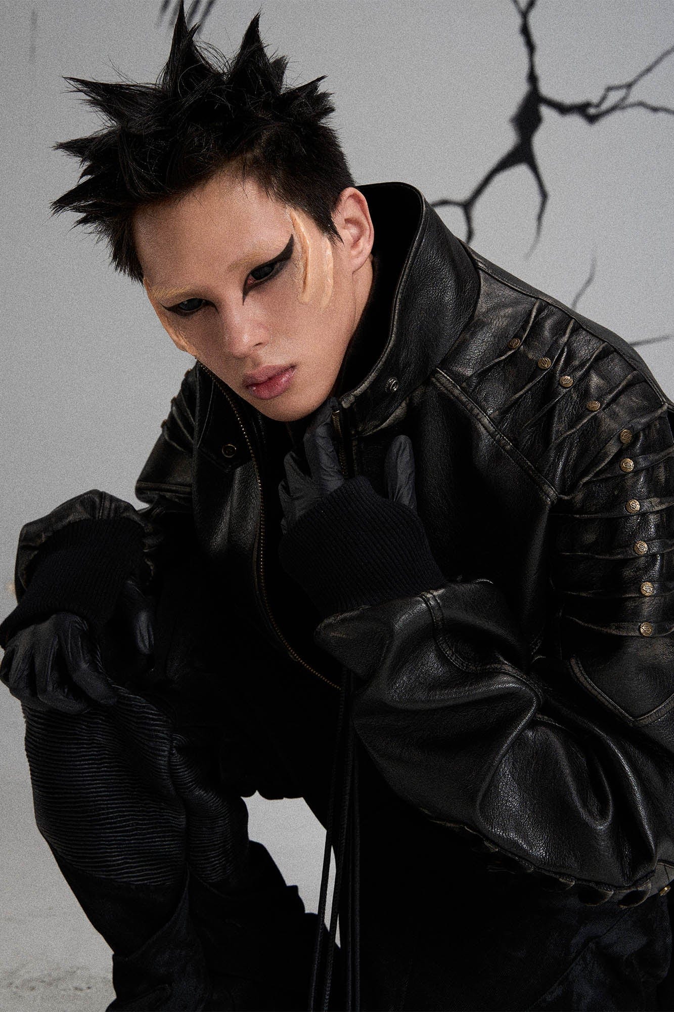 FLYERRER Mutation Exoskeleton Deconstructed Faux Leather Jacket, premium urban and streetwear designers apparel on PROJECTISR.com, FLYERRER