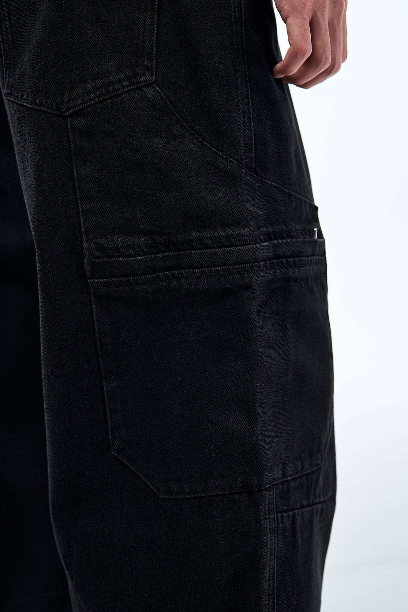OVERLAPS Washed Multi-Pocket Cargo Jeans, premium urban and streetwear designers apparel on PROJECTISR.com, OVERLAPS