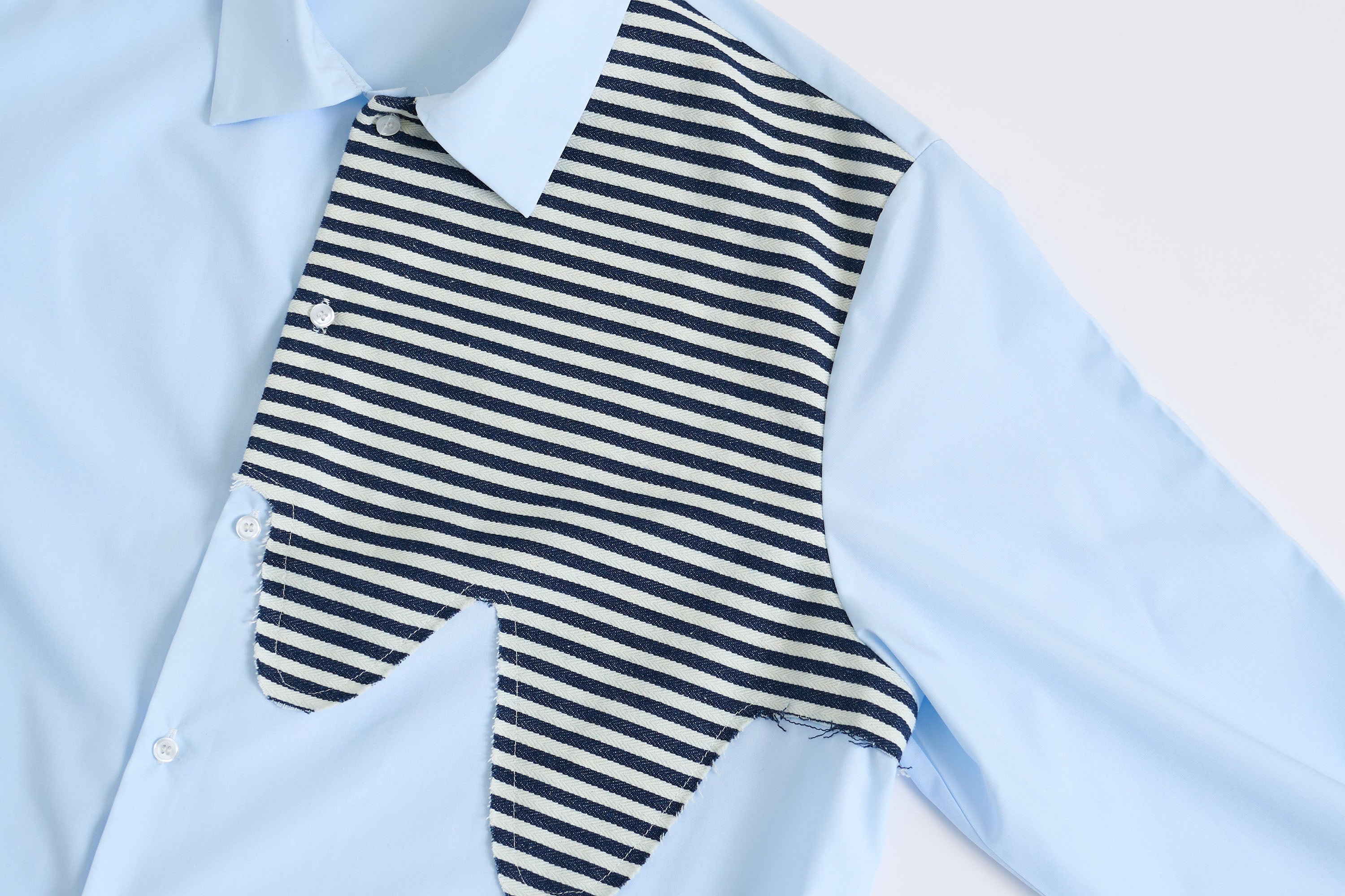 WIID Stripes Asymmetrical Patch Shirt, premium urban and streetwear designers apparel on PROJECTISR.com, WIID
