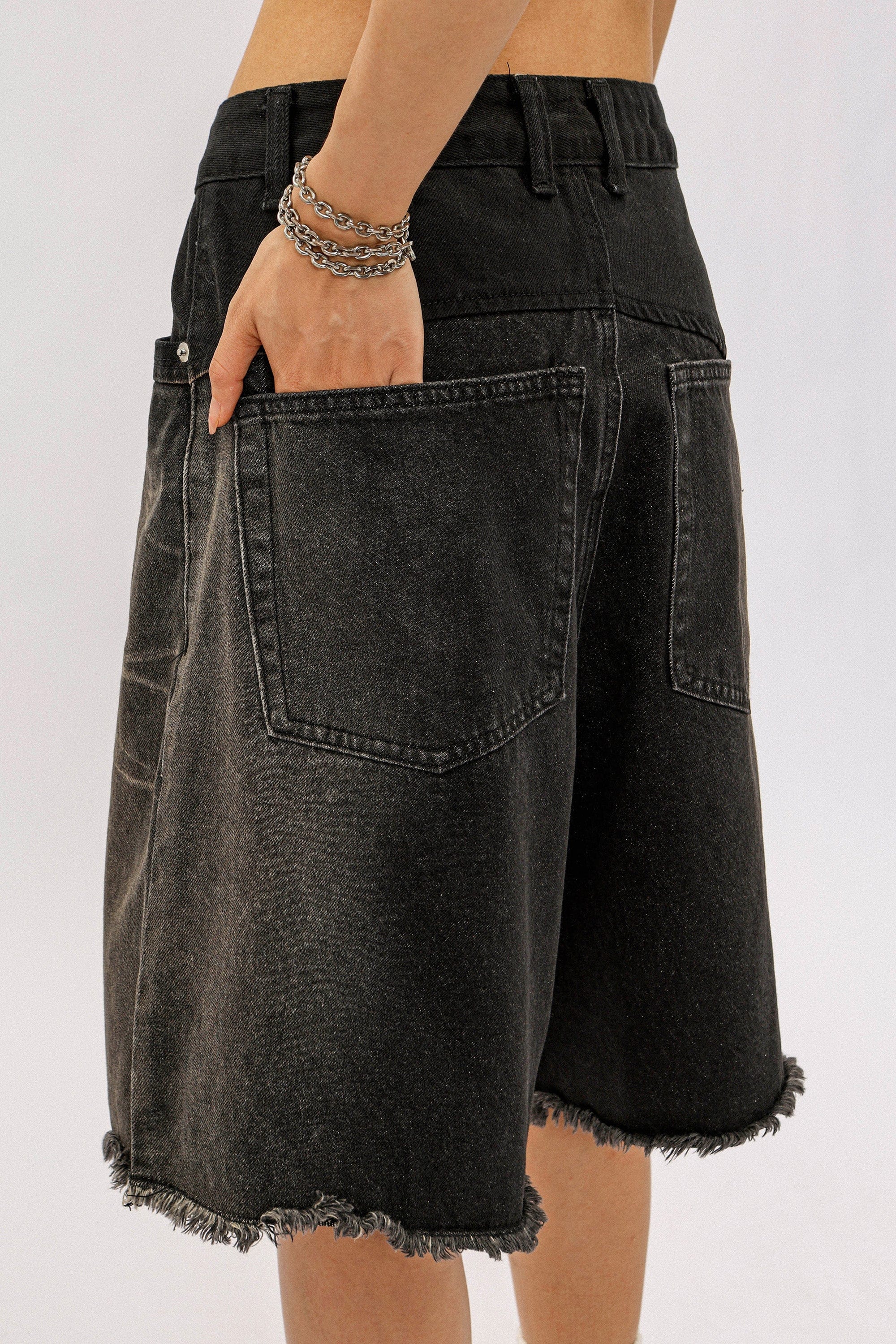 OVDY Retro Deconstructed Washed Raw Edge Shorts, premium urban and streetwear designers apparel on PROJECTISR.com, OVDY