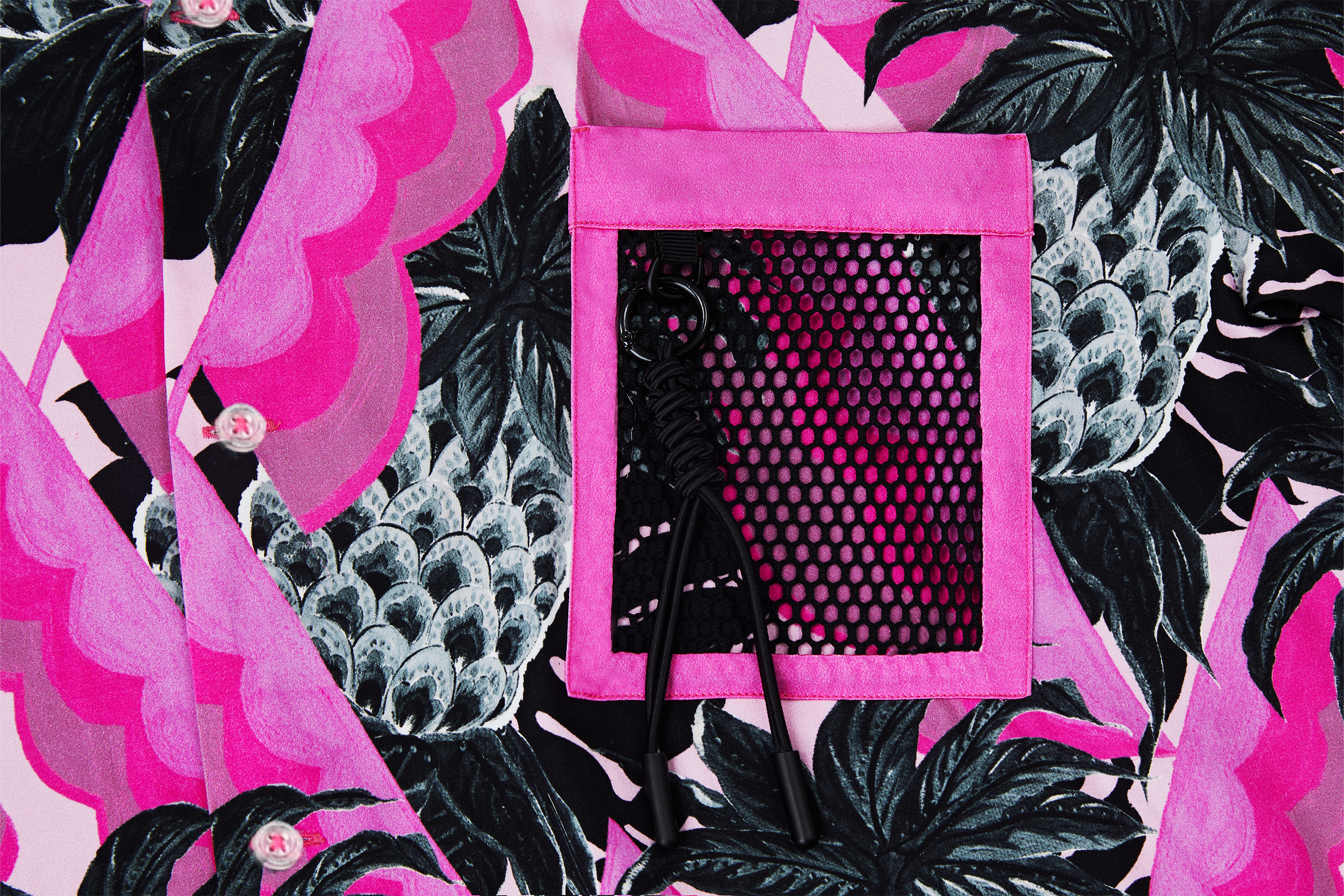 MASH UP ASIA Hawaiian Pineapple Graphic Half Shirt Black, premium urban and streetwear designers apparel on PROJECTISR.com, MASH UP ASIA