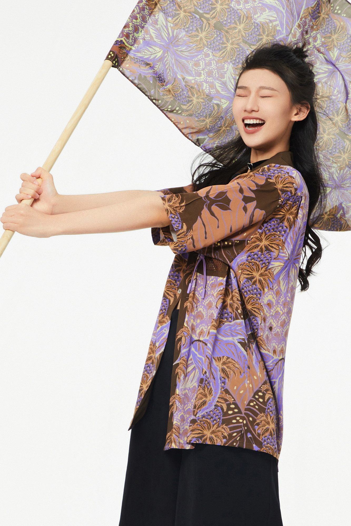 MASH UP ASIA Hawaiian Pineapple Graphic Half Shirt Purple, premium urban and streetwear designers apparel on PROJECTISR.com, MASH UP ASIA