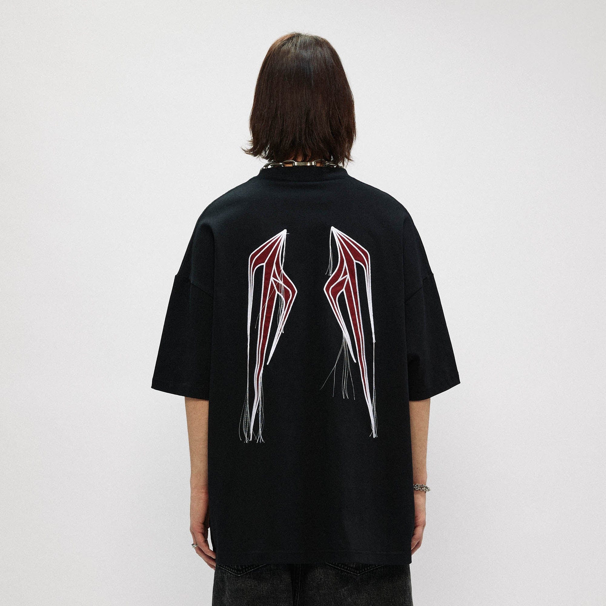 OVDY Wing Embroidered Patch Oversized T-Shirt, premium urban and streetwear designers apparel on PROJECTISR.com, OVDY