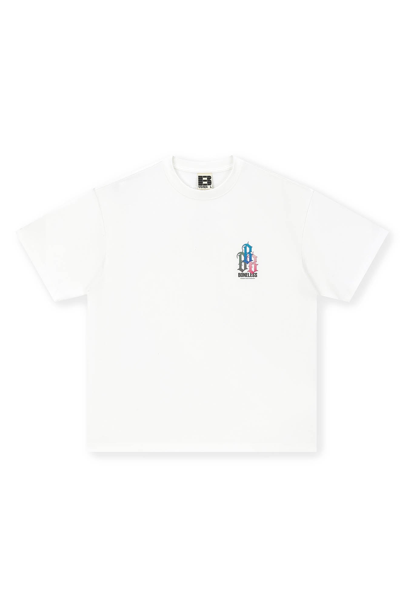BONELESS Rainbow Collage LOGO T-Shirt, premium urban and streetwear designers apparel on PROJECTISR.com, BONELESS