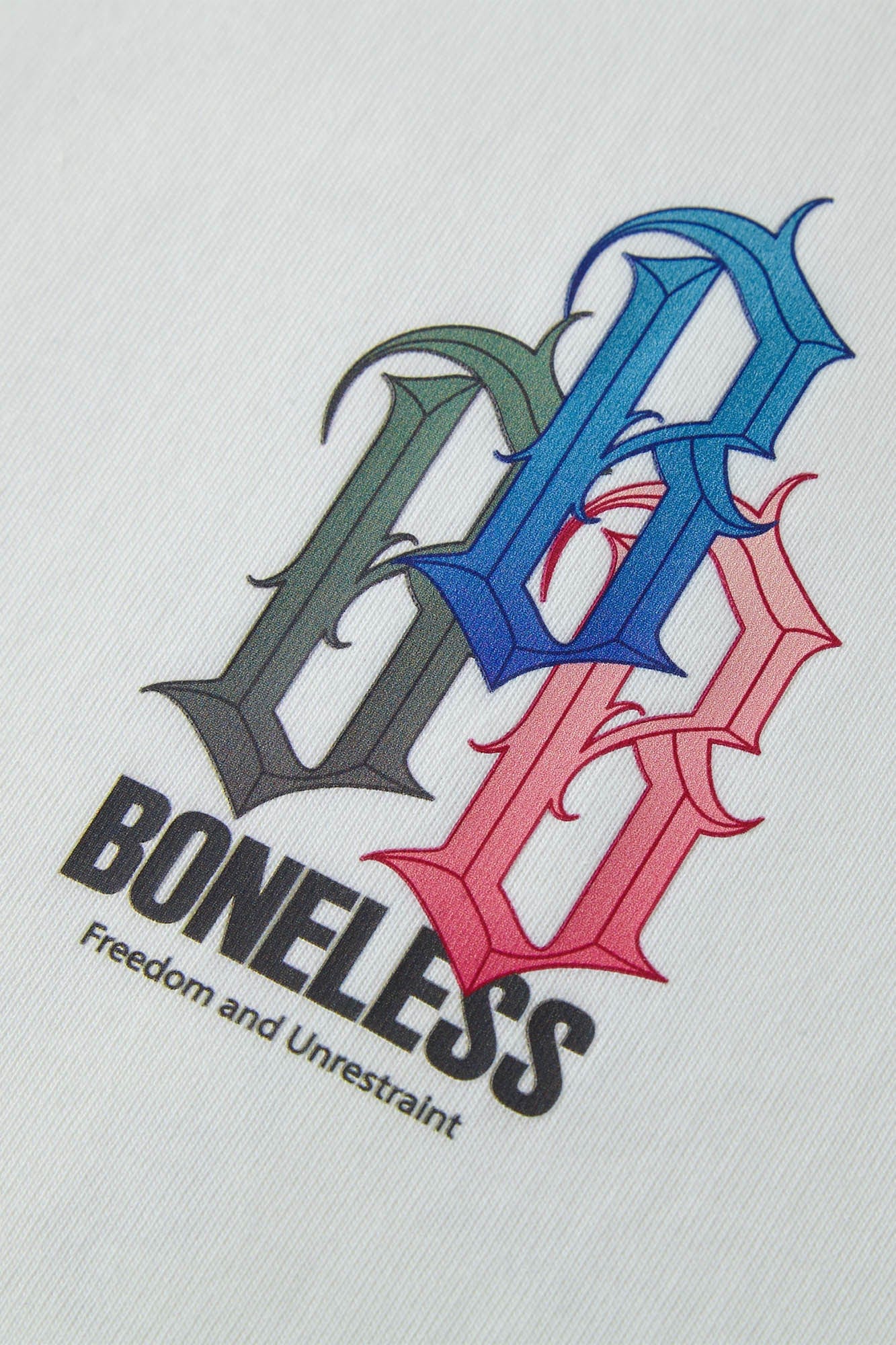 BONELESS Rainbow Collage LOGO T-Shirt, premium urban and streetwear designers apparel on PROJECTISR.com, BONELESS