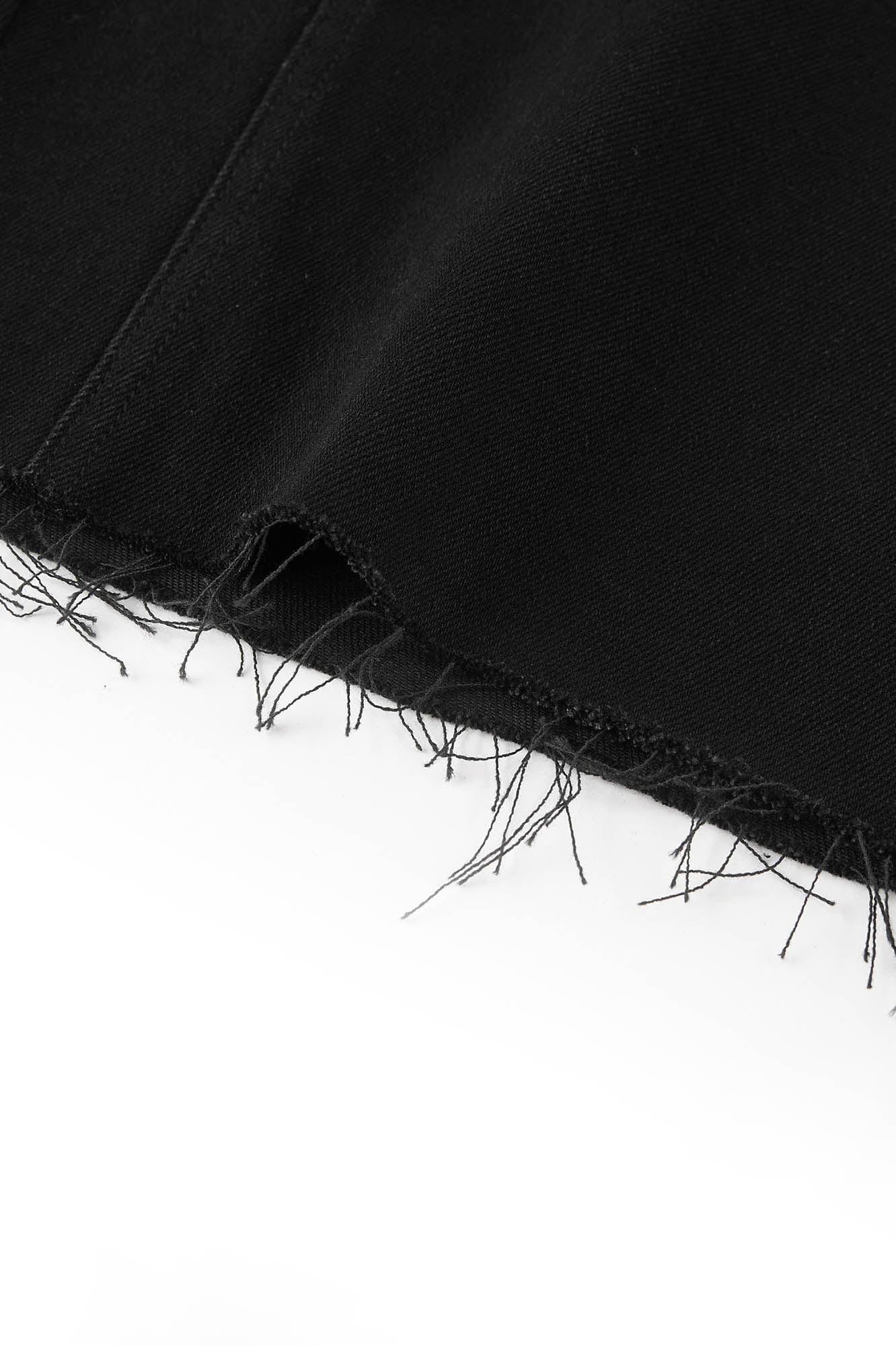 BONELESS Frayed Double-Knee Cargo Shorts Black, premium urban and streetwear designers apparel on PROJECTISR.com, BONELESS