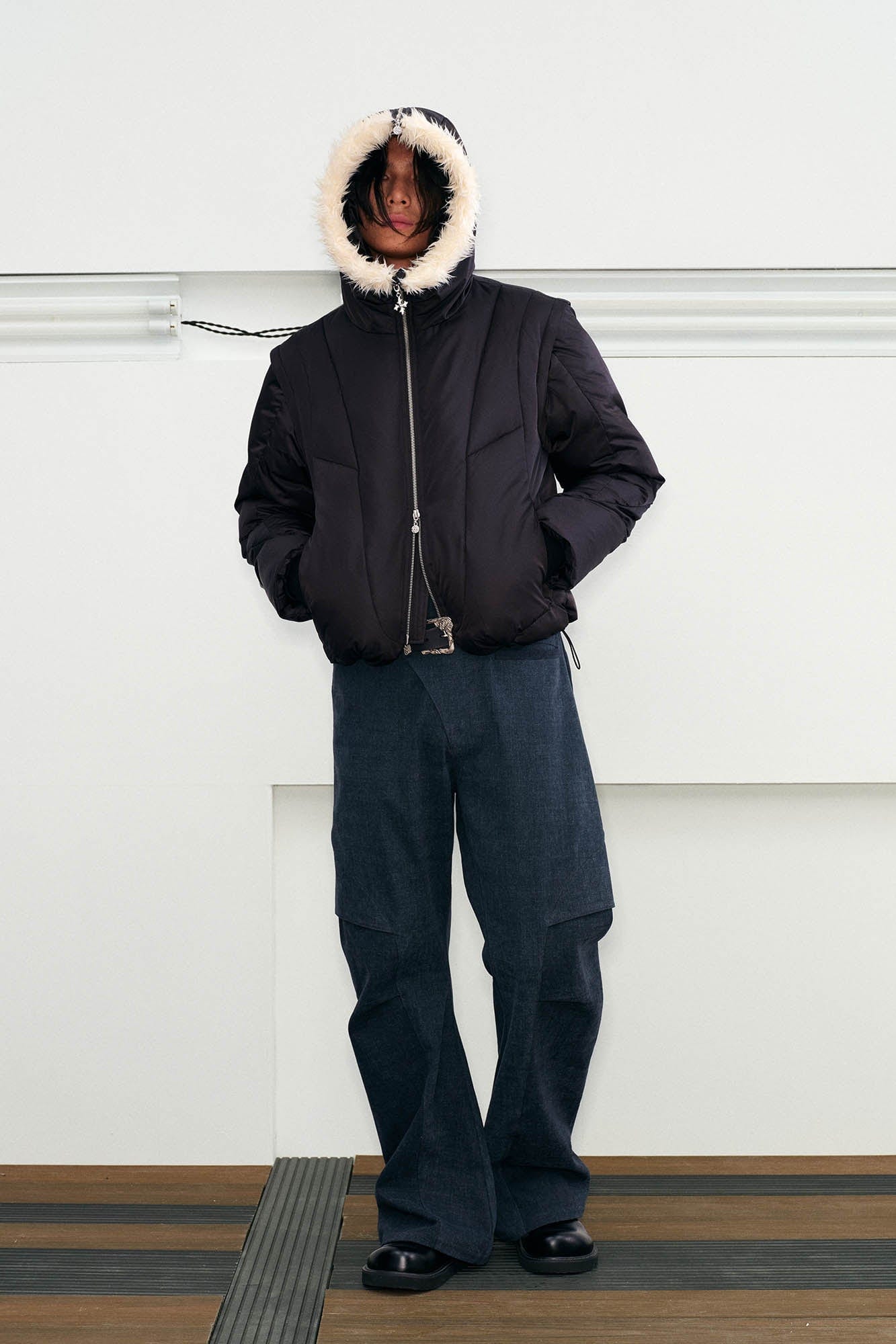 KREATE Crinkled Asymmetrical Closing Pants, premium urban and streetwear designers apparel on PROJECTISR.com, KREATE