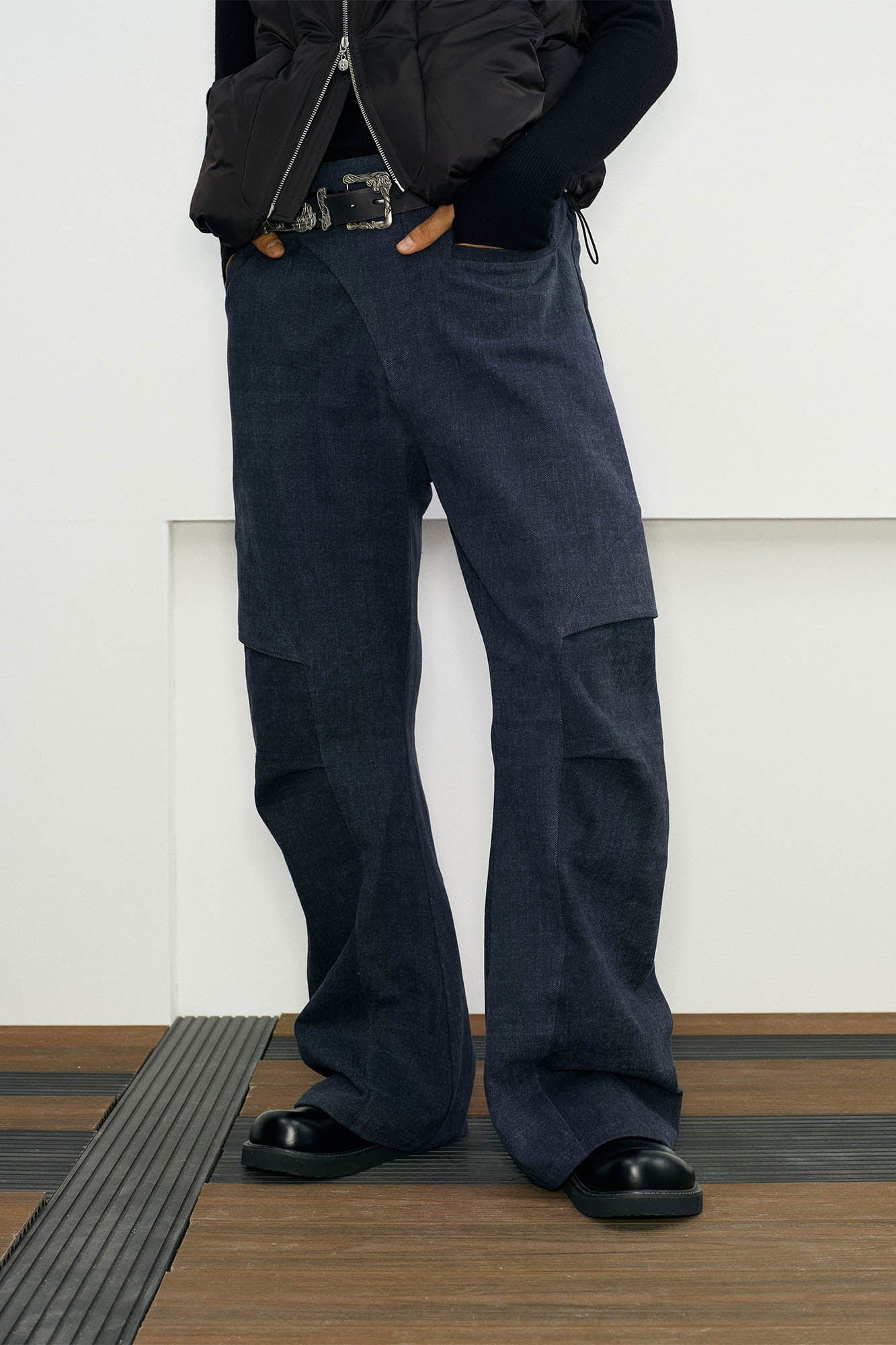 KREATE Crinkled Asymmetrical Closing Pants, premium urban and streetwear designers apparel on PROJECTISR.com, KREATE