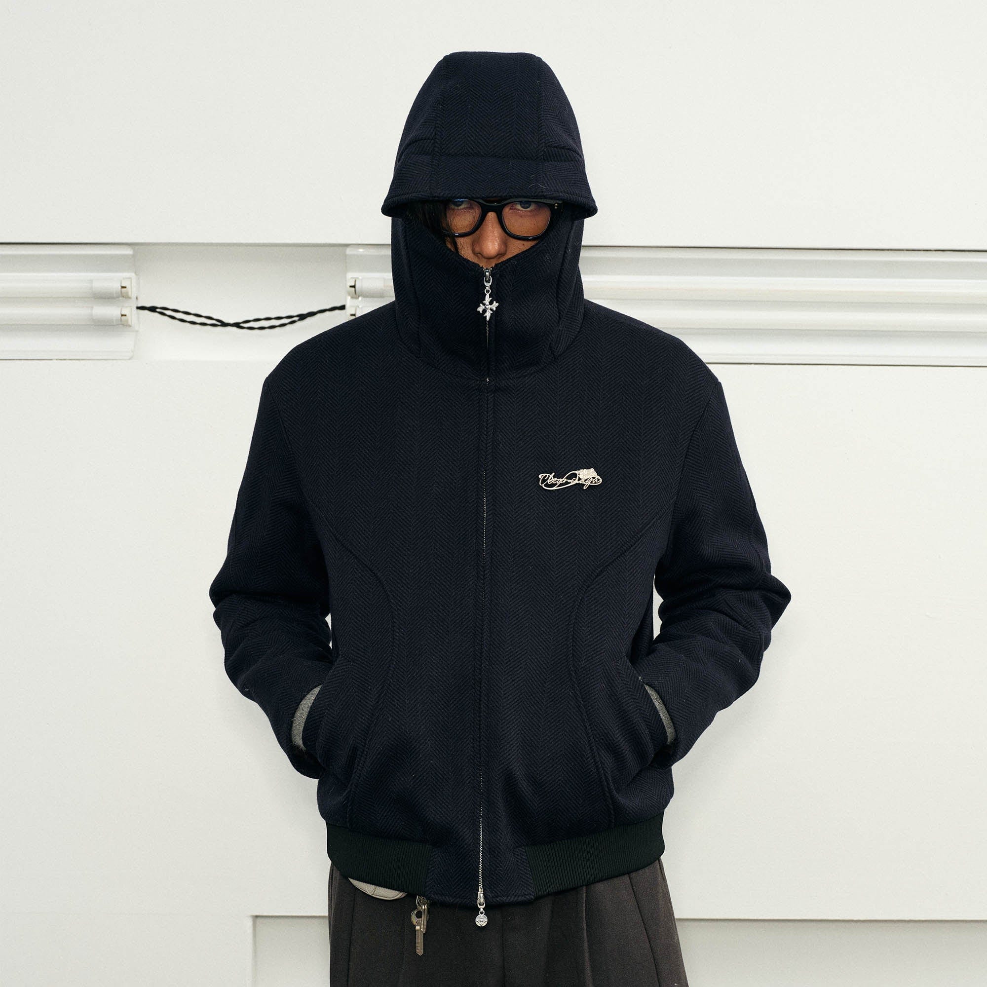 KREATE Herringbone Hooded Jacket, premium urban and streetwear designers apparel on PROJECTISR.com, KREATE