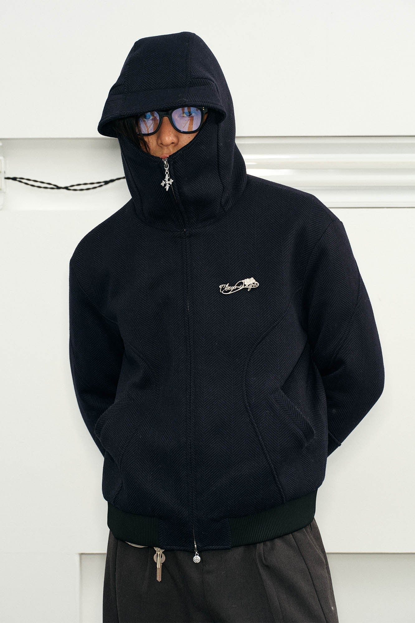 KREATE Herringbone Hooded Jacket, premium urban and streetwear designers apparel on PROJECTISR.com, KREATE