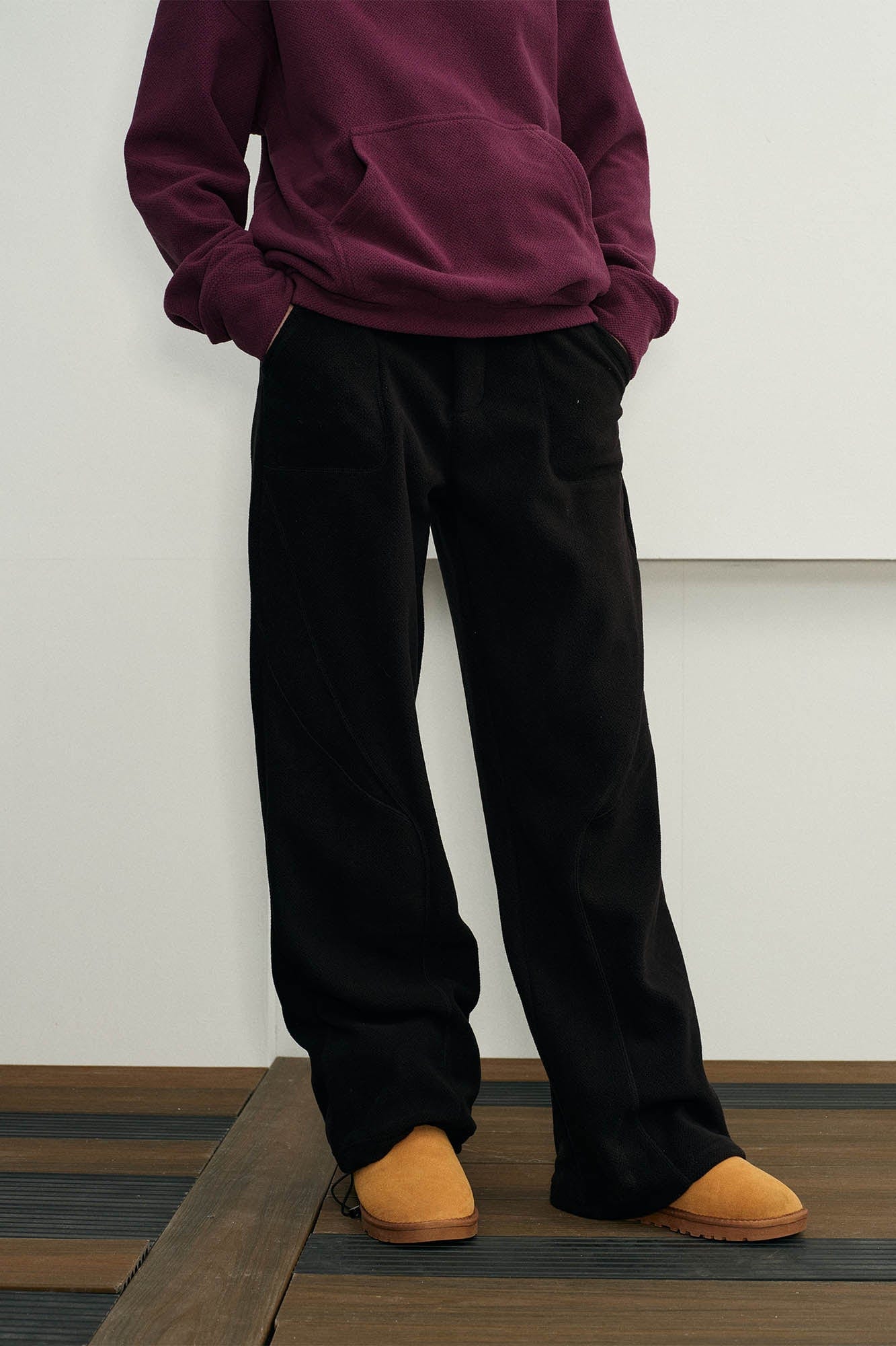KREATE Curved Seam Thermal Wide-Leg Pants, premium urban and streetwear designers apparel on PROJECTISR.com, KREATE