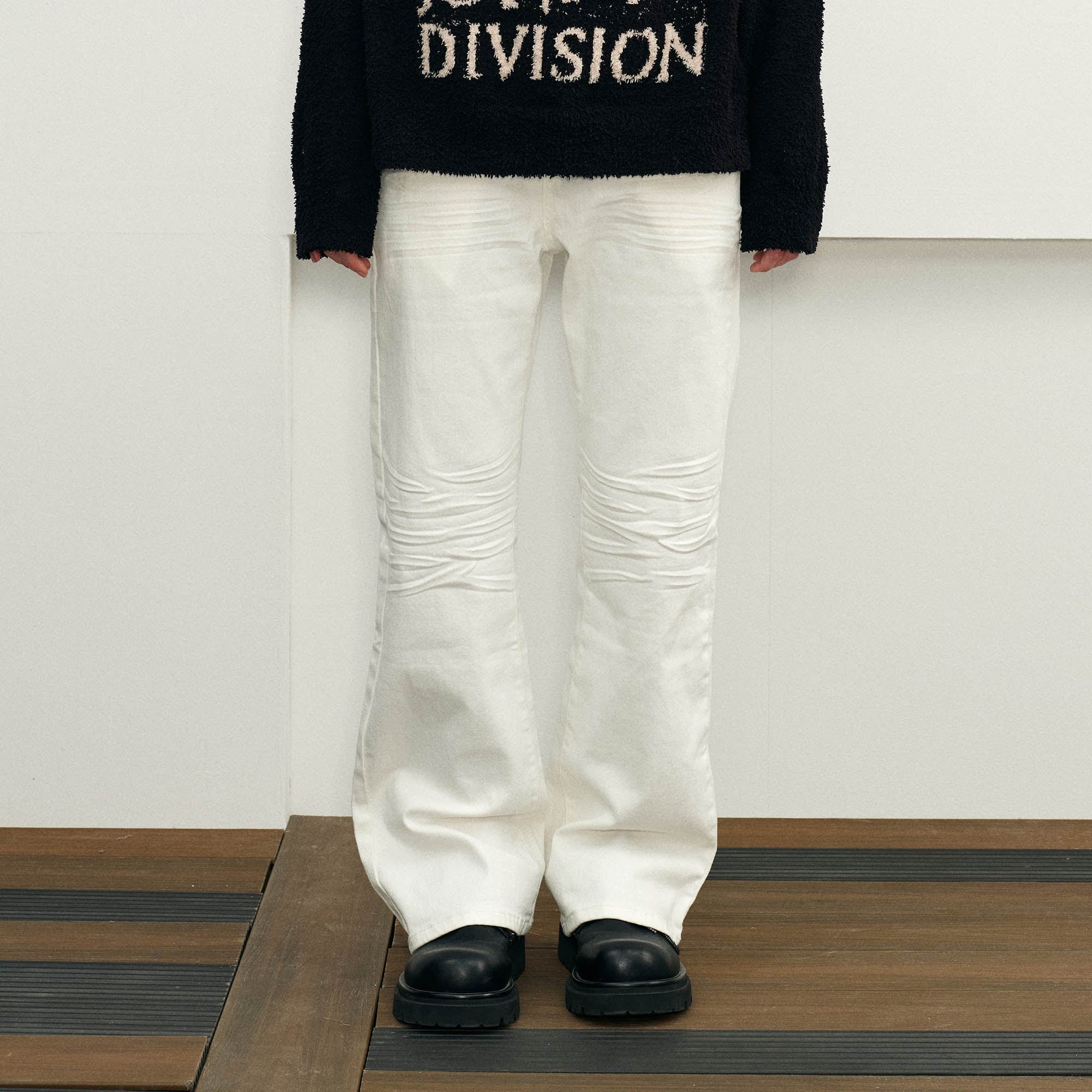 KREATE Pleated Straight-Leg Jeans, premium urban and streetwear designers apparel on PROJECTISR.com, KREATE