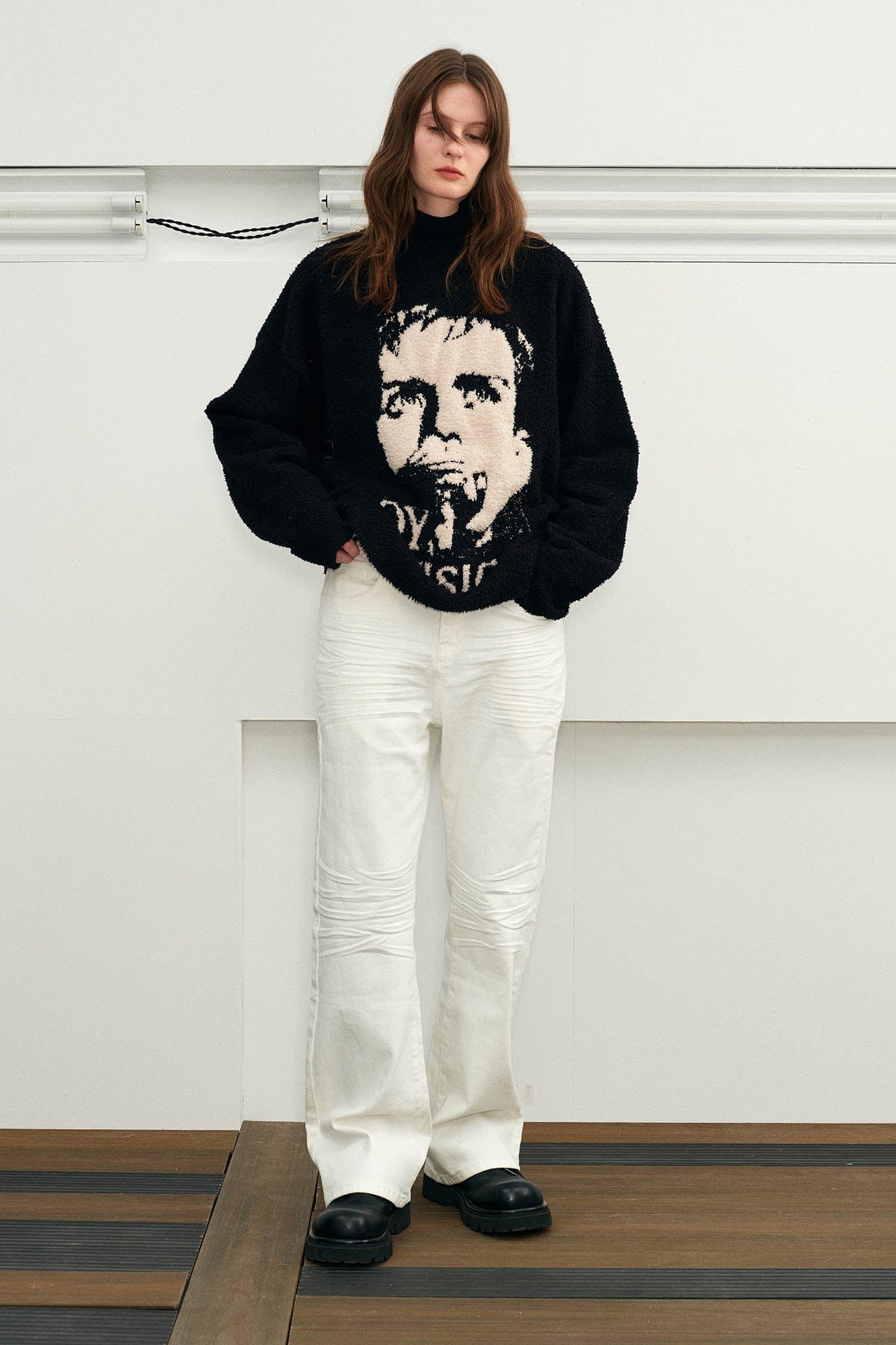 KREATE Pleated Straight-Leg Jeans, premium urban and streetwear designers apparel on PROJECTISR.com, KREATE