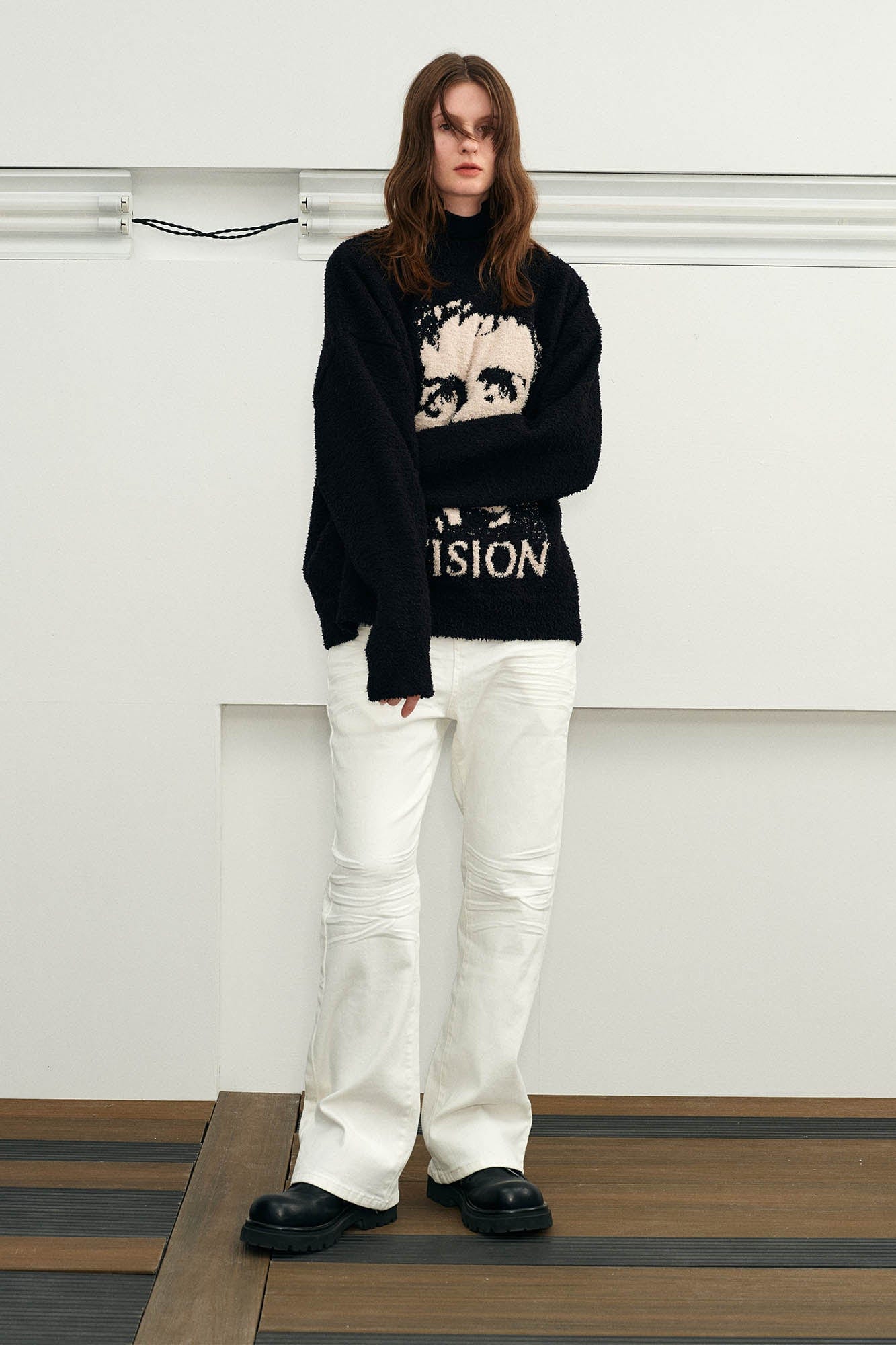 KREATE Pleated Straight-Leg Jeans, premium urban and streetwear designers apparel on PROJECTISR.com, KREATE