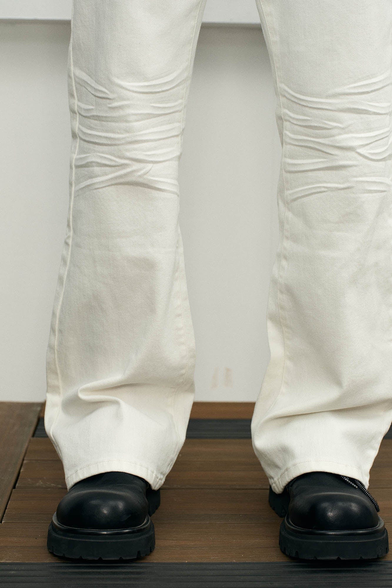 KREATE Pleated Straight-Leg Jeans, premium urban and streetwear designers apparel on PROJECTISR.com, KREATE