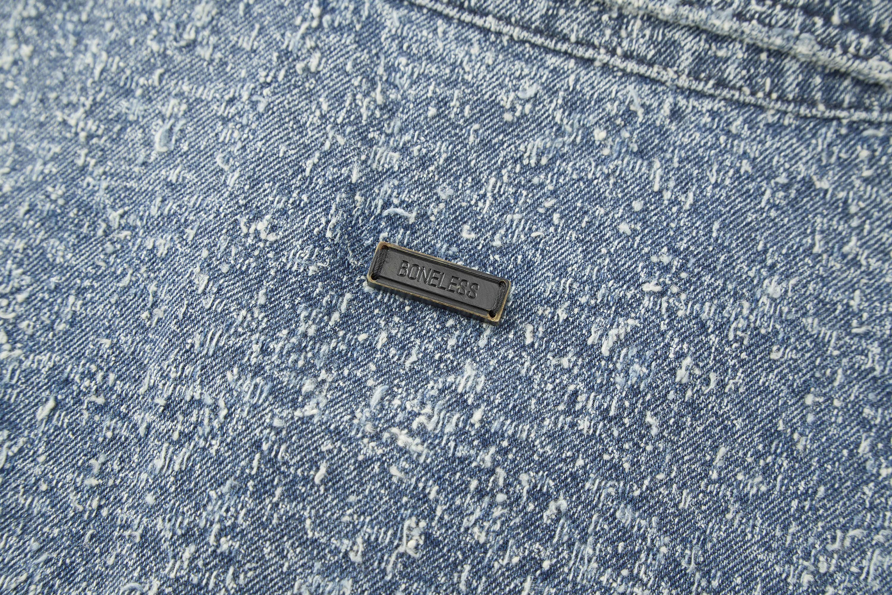 BONELESS Washed Frayed Edge Denim Jacket, premium urban and streetwear designers apparel on PROJECTISR.com, BONELESS