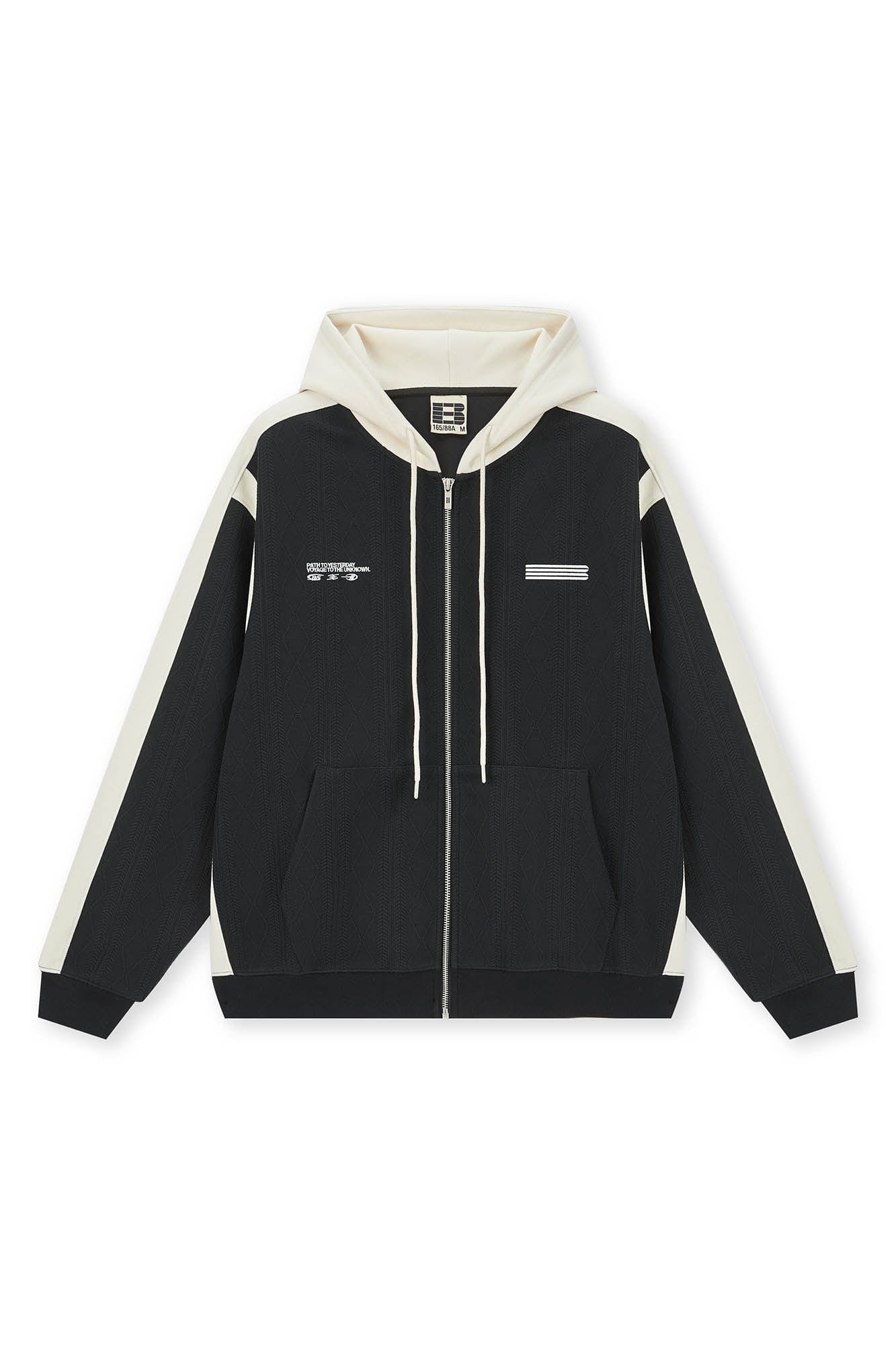 BONELESS Jacquard Contrast Paneled Hooded Jacket, premium urban and streetwear designers apparel on PROJECTISR.com, BONELESS