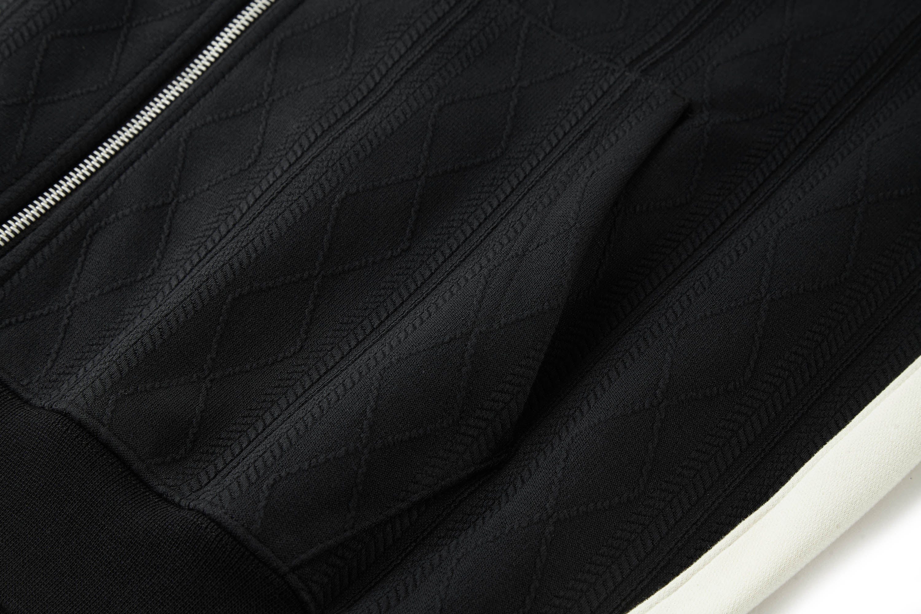 BONELESS Jacquard Contrast Paneled Hooded Jacket, premium urban and streetwear designers apparel on PROJECTISR.com, BONELESS