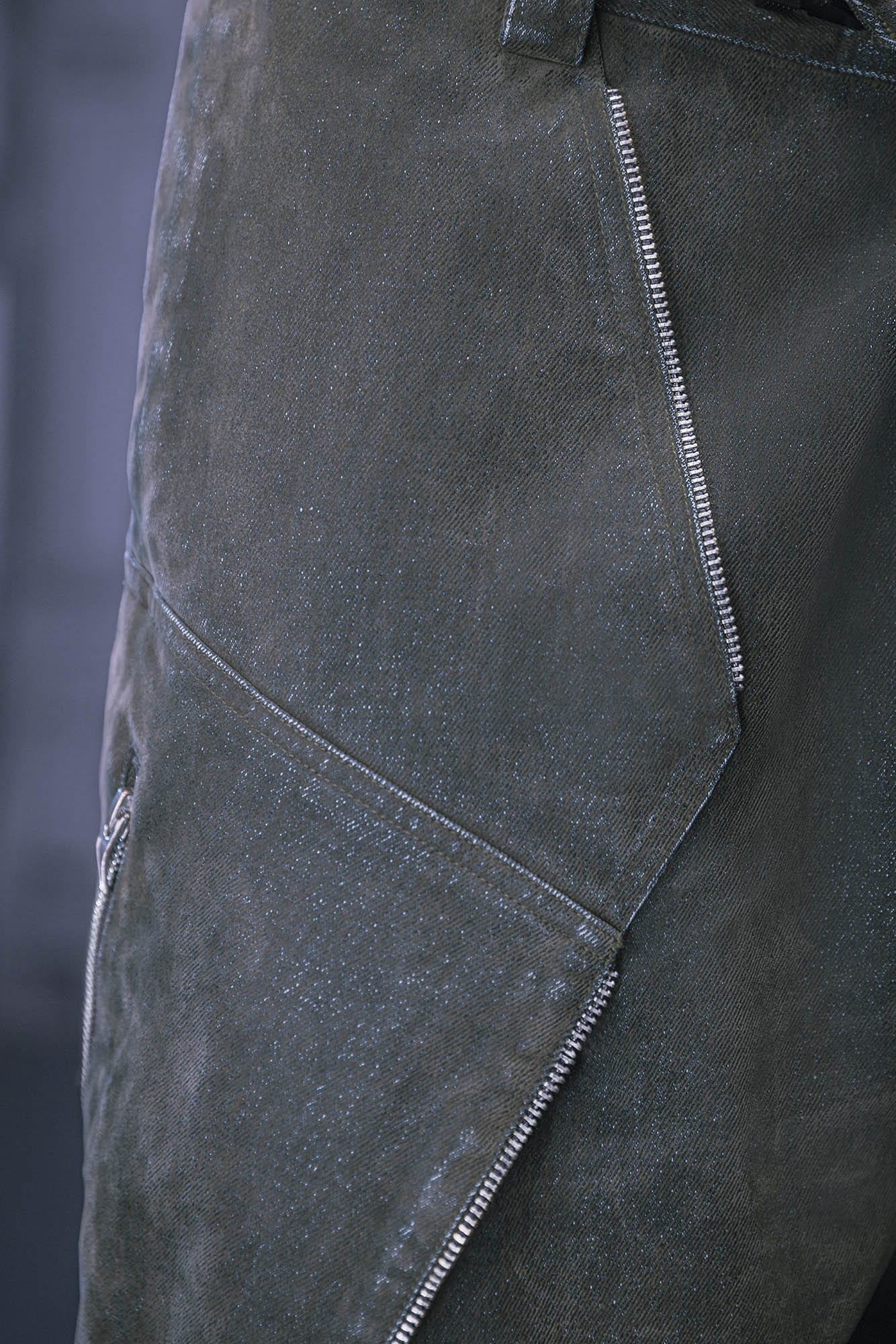 XIPHEVIL Layered Paneled Robotic Wide-Leg Pants, premium urban and streetwear designers apparel on PROJECTISR.com, XIPHEVIL